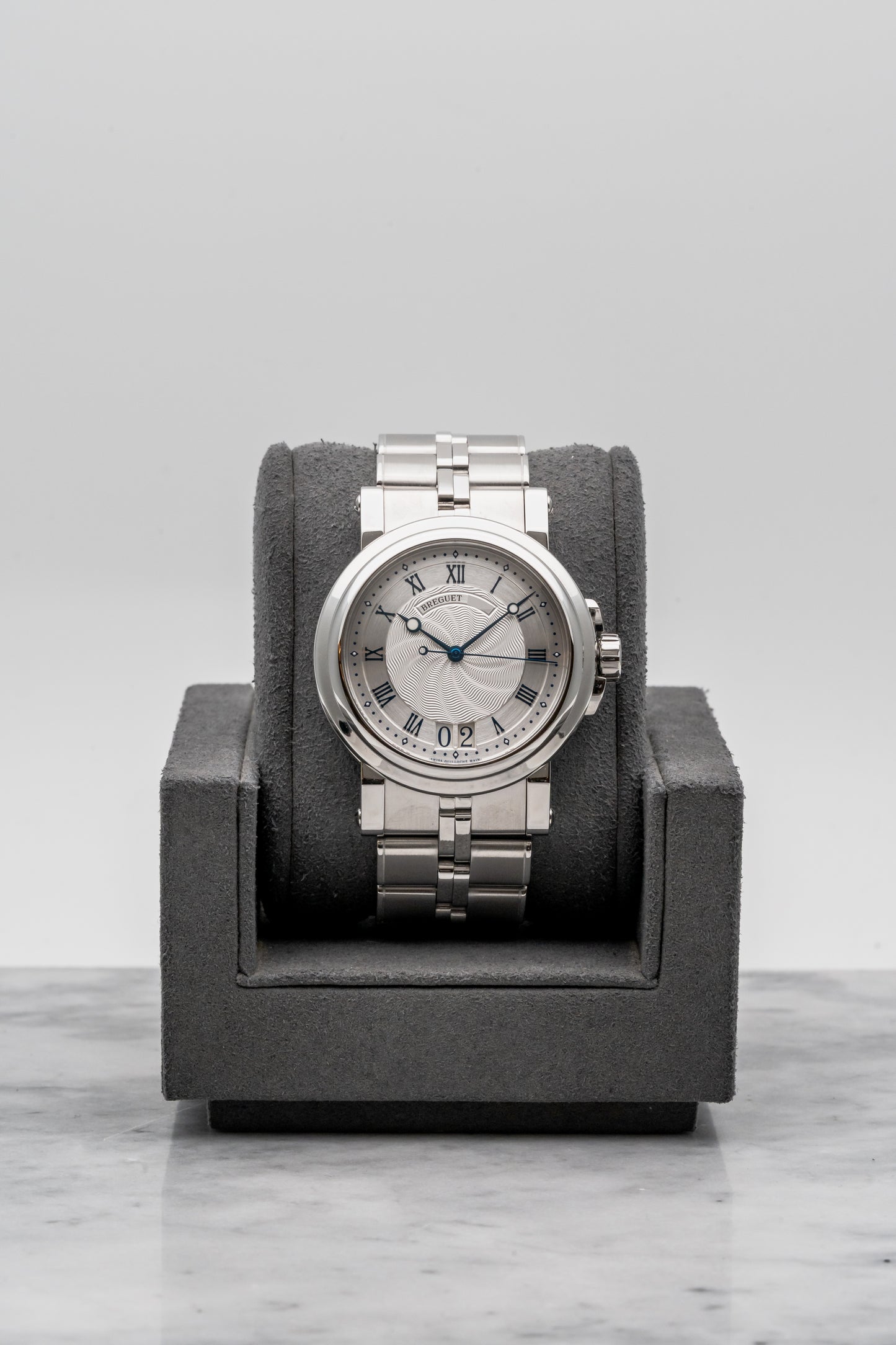 Breguet Marine Bracelet 581ST/12/SV0 Silver Guilloché Dial, Stainless Steel