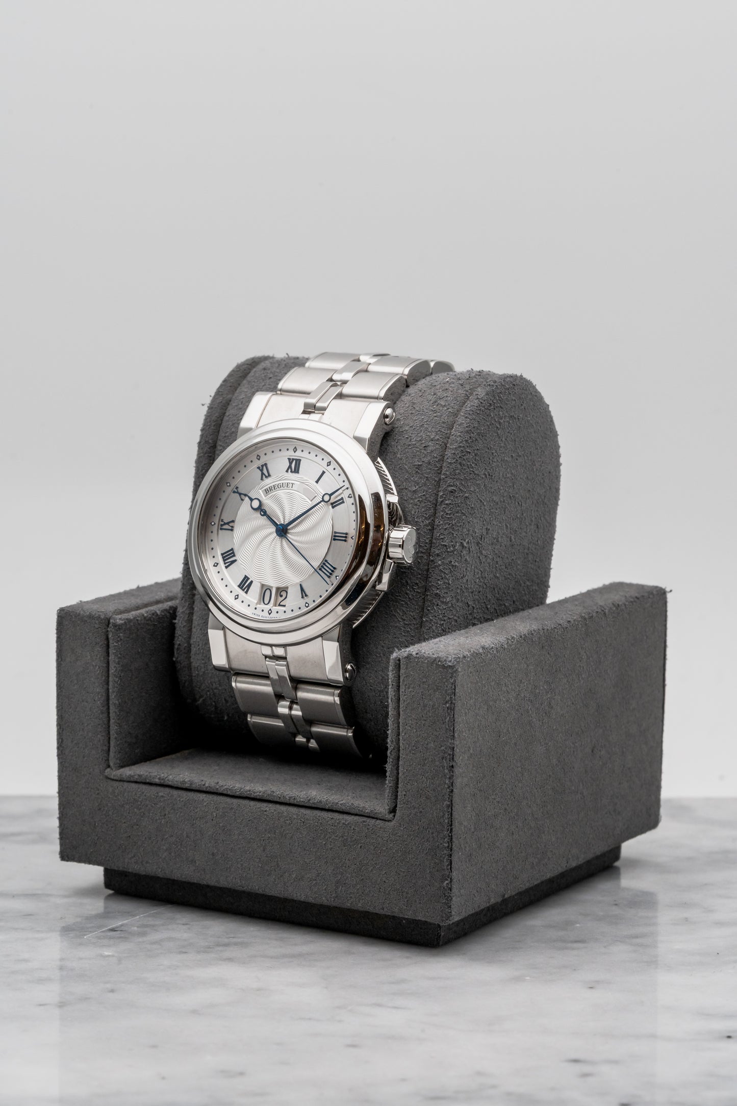 Breguet Marine Bracelet 581ST/12/SV0 Silver Guilloché Dial, Stainless Steel