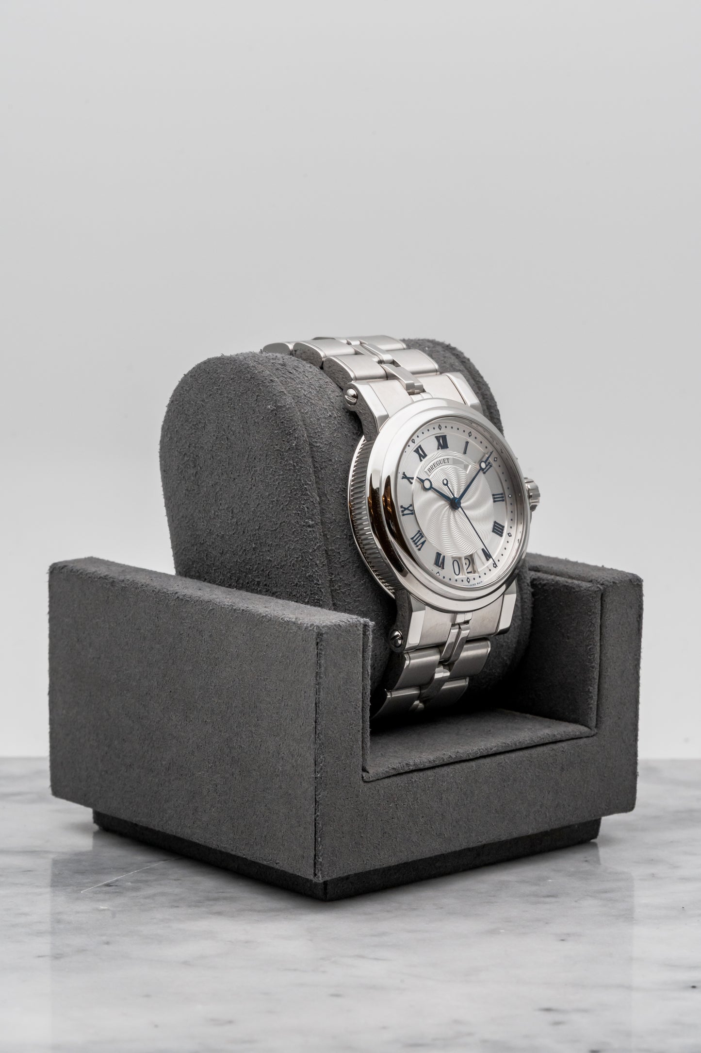 Breguet Marine Bracelet 581ST/12/SV0 Silver Guilloché Dial, Stainless Steel
