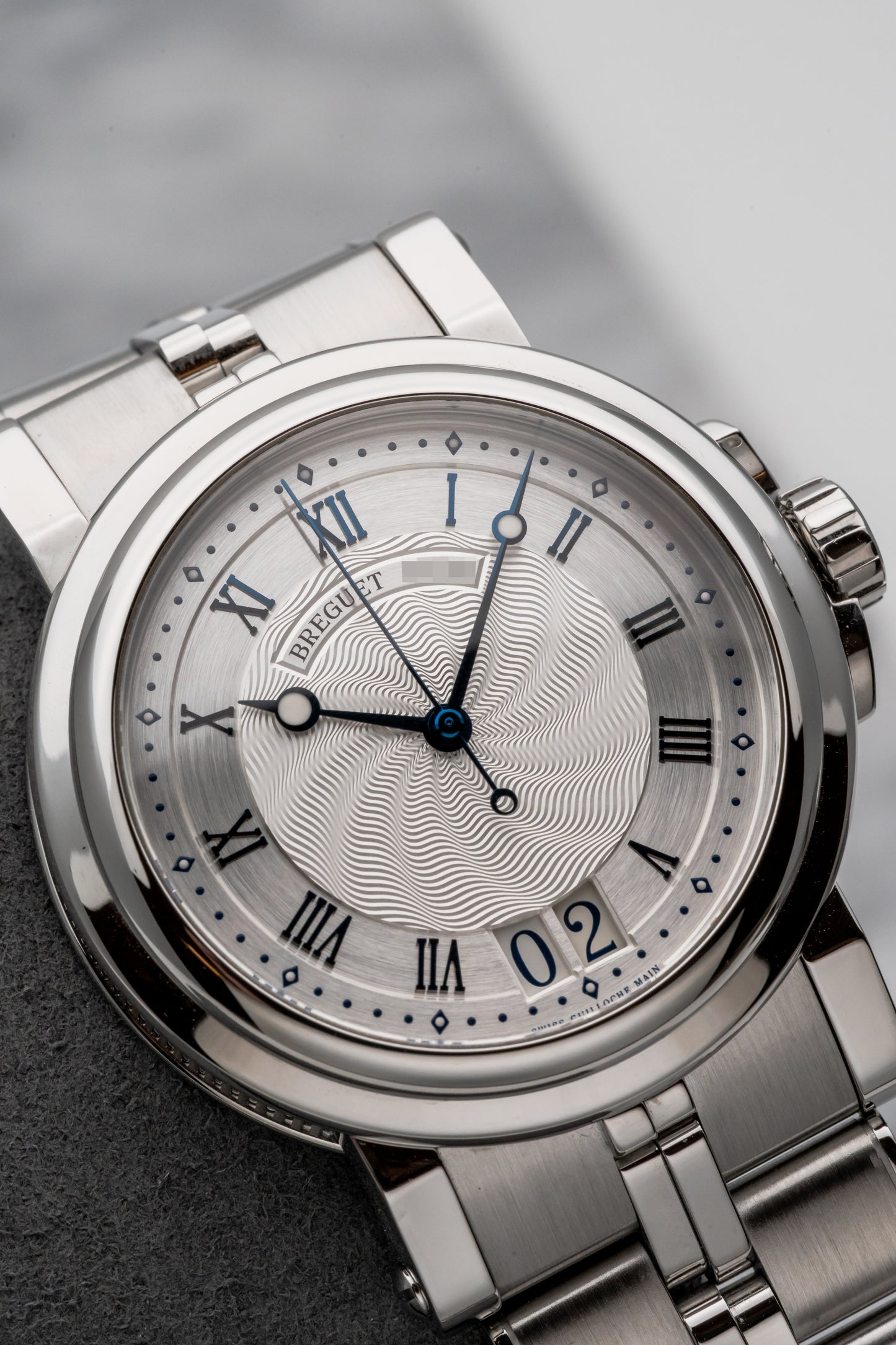 Breguet Marine Bracelet 581ST/12/SV0 Silver Guilloché Dial, Stainless Steel