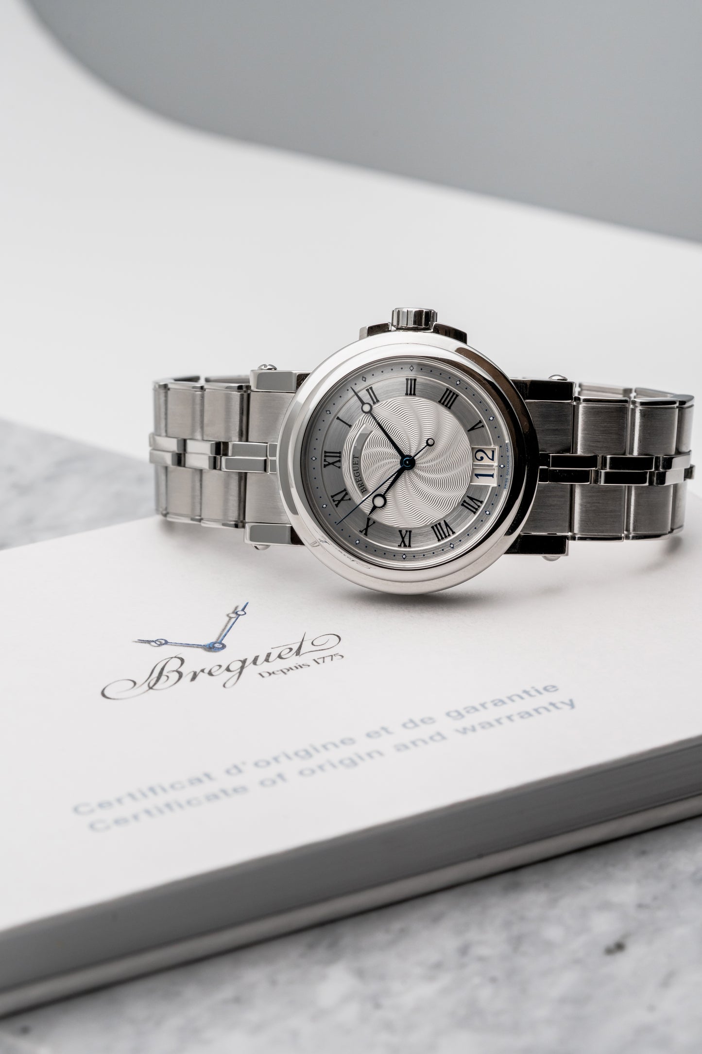 Breguet Marine 5817ST/12/SM0, Silver Guilloché Dial, Stainless Steel