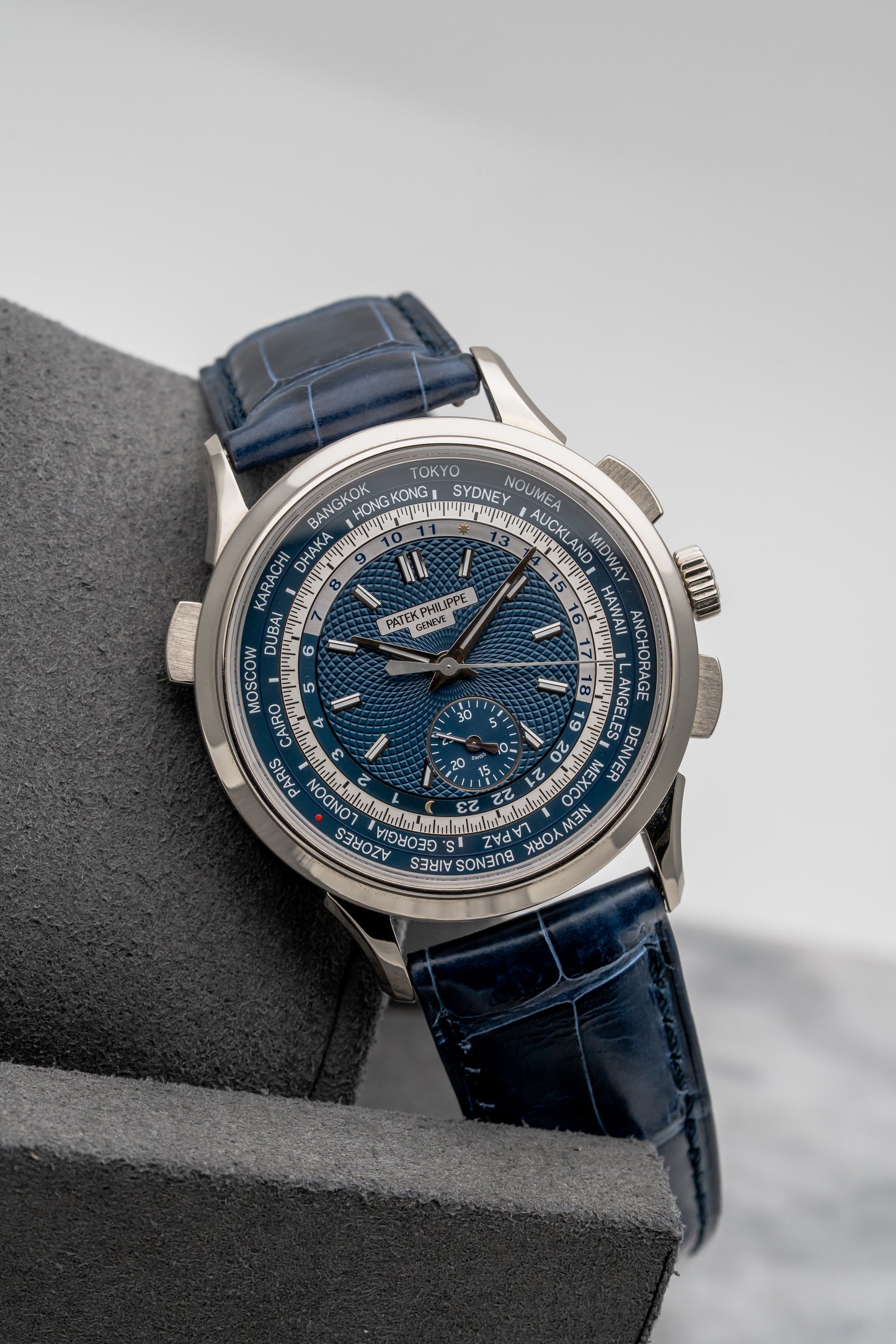 Patek Philippe World Time Chronograph 5930G, Blue Dial