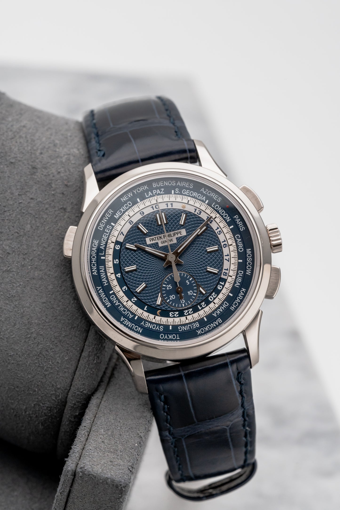 Patek Philippe World Time Chronograph 5930G, Blue Dial