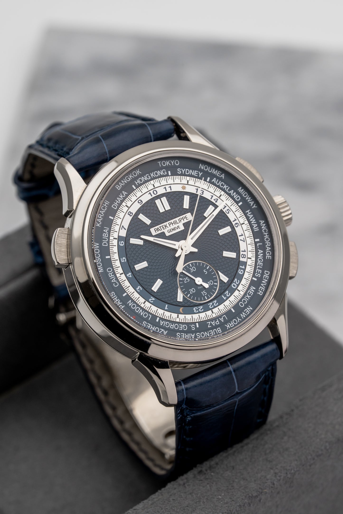 Patek Philippe World Time Chronograph 5930G, Blue Dial