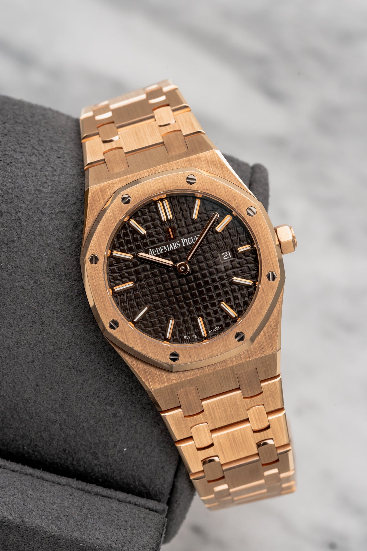 Audemars Piguet Royal Oak 67650OR Rose Gold Brown Dial