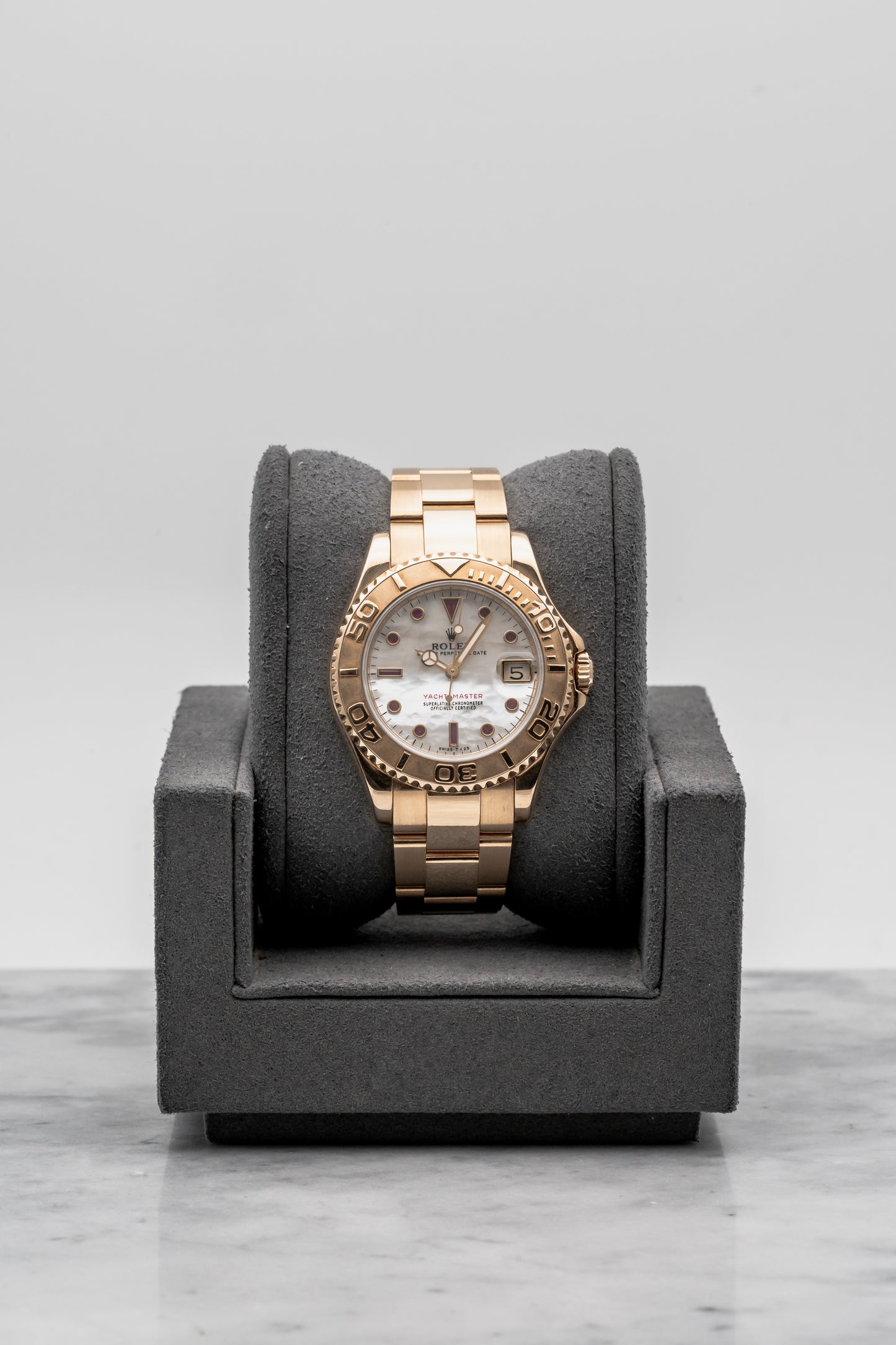 Rolex Yacht-Master 68628, Mother-of-Pearl Ruby Dial, Yellow Gold