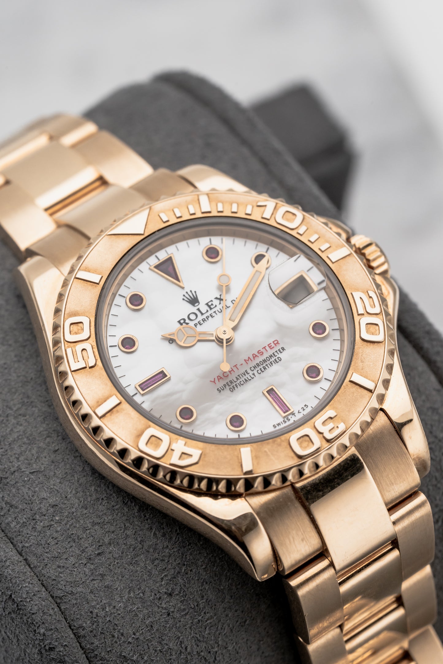 Rolex Yacht-Master 68628, Mother-of-Pearl Ruby Dial, Yellow Gold