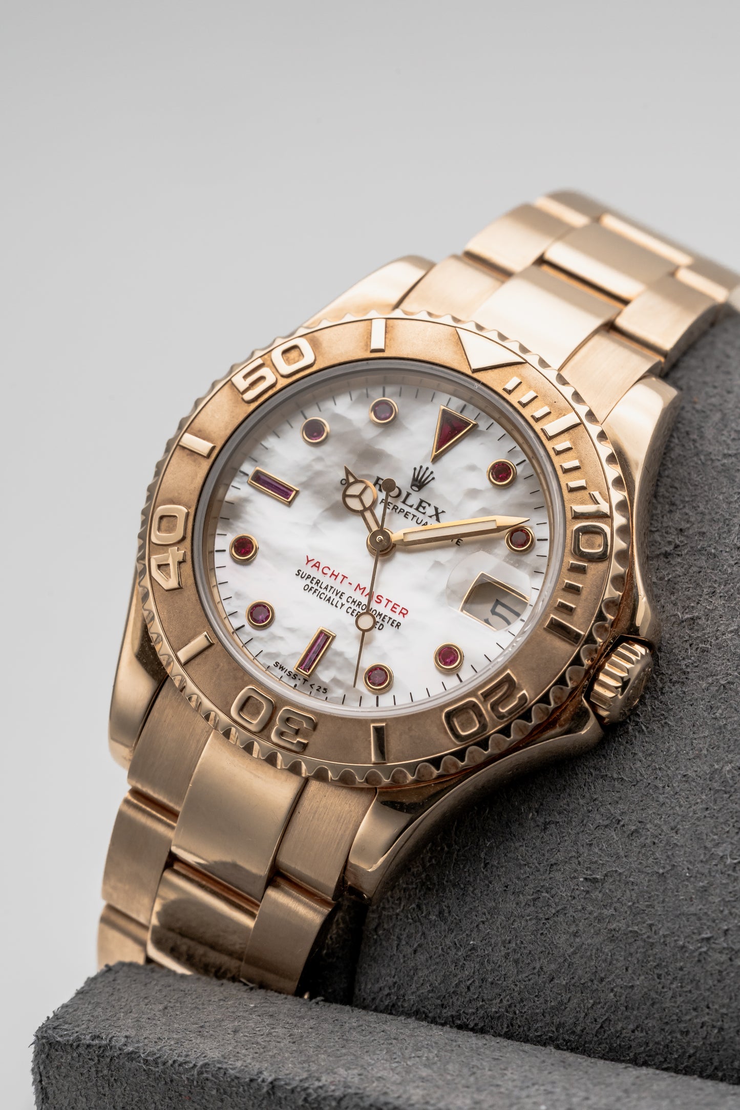 Rolex Yacht-Master 68628, Mother-of-Pearl Ruby Dial, Yellow Gold