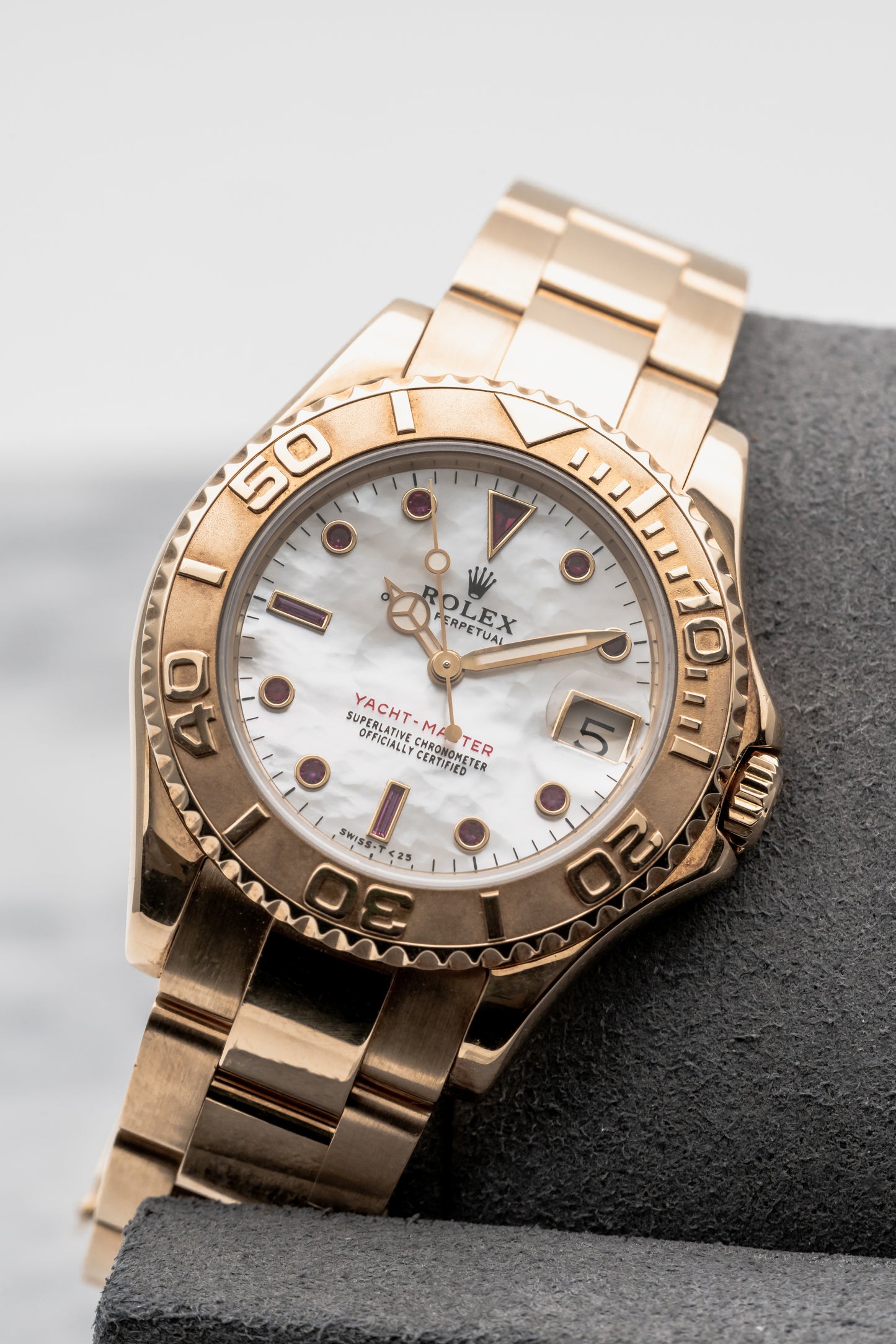 Rolex Yacht-Master 68628, Mother-of-Pearl Ruby Dial, Yellow Gold