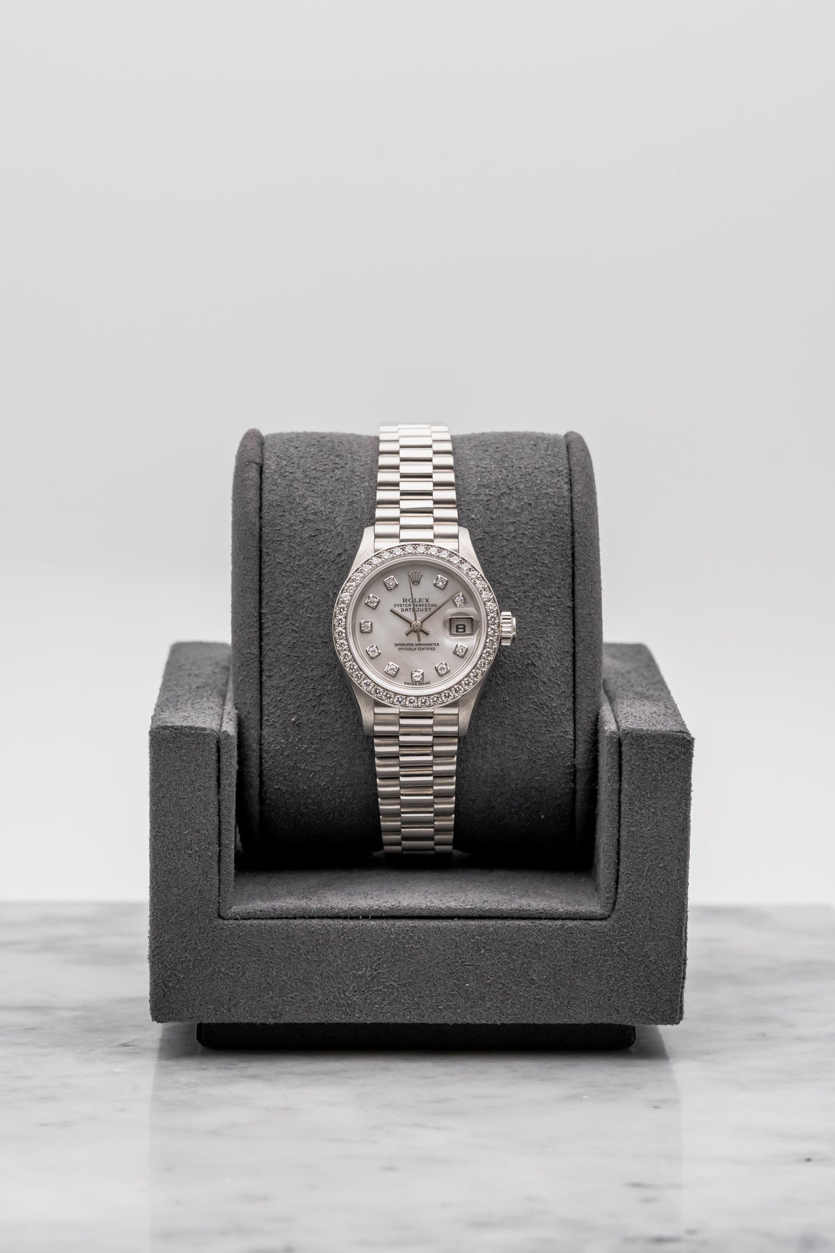 Rolex Datejust 26 69136NG Platinum Mother-of-Pearl Diamond Dial