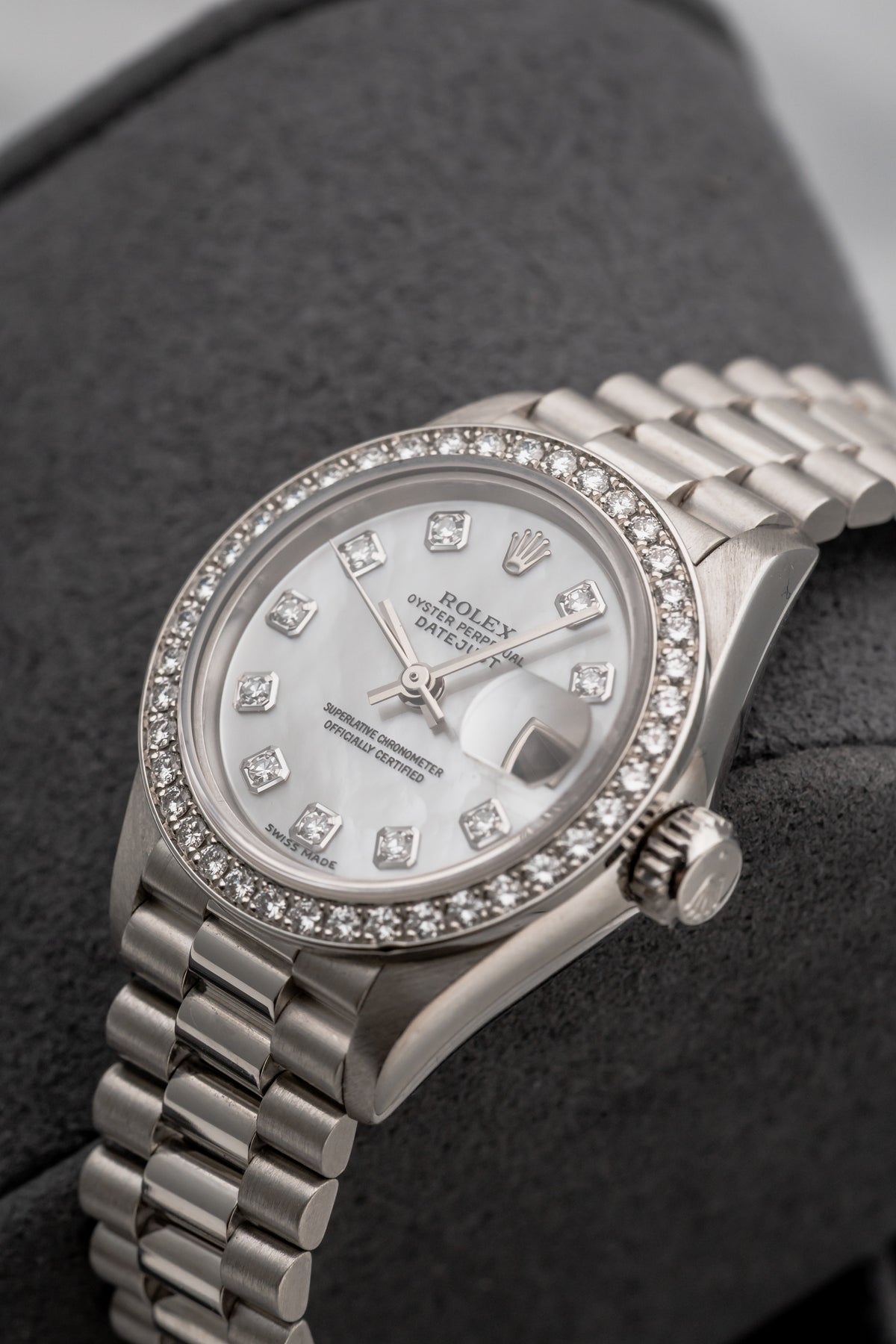 Rolex Datejust 26 69136NG Platinum Mother-of-Pearl Diamond Dial