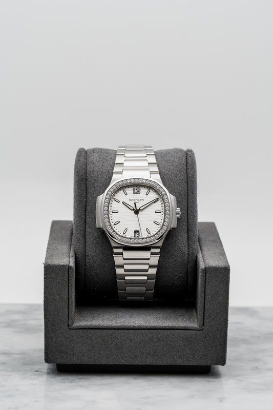 Patek Philippe Nautilus 7018/1A-001 – Ladies White Dial, Diamond Bezel