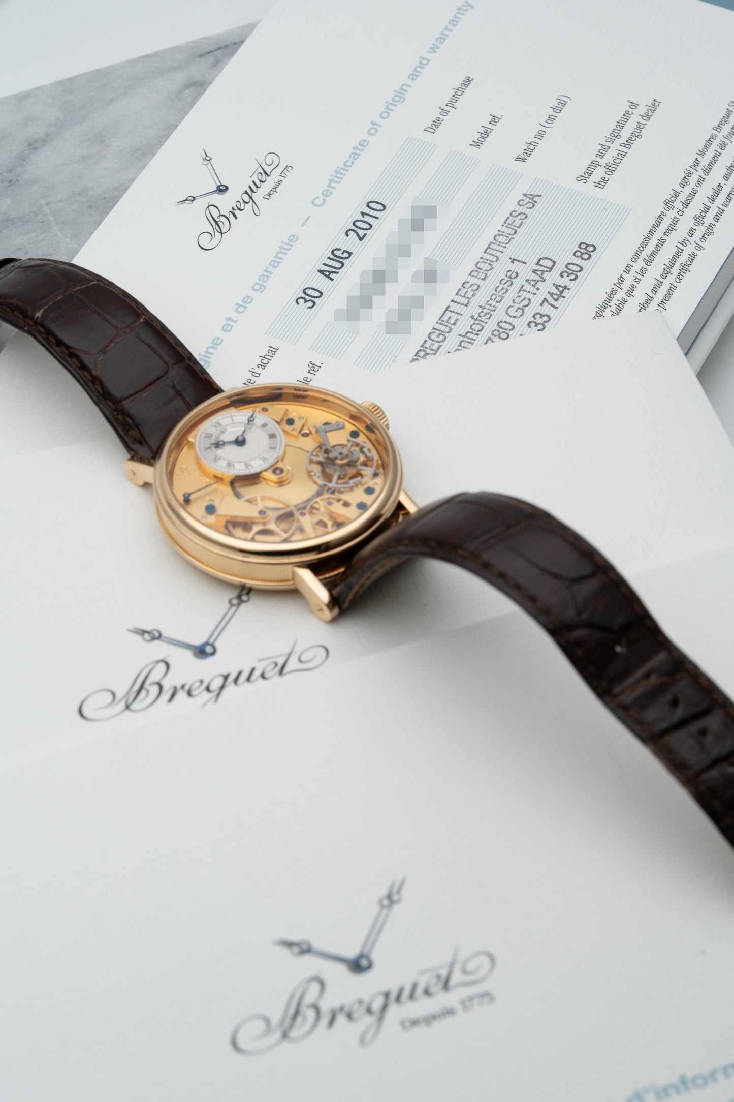 Breguet Tradition Retrograde 7037BA Yellow Gold, Openworked Dial