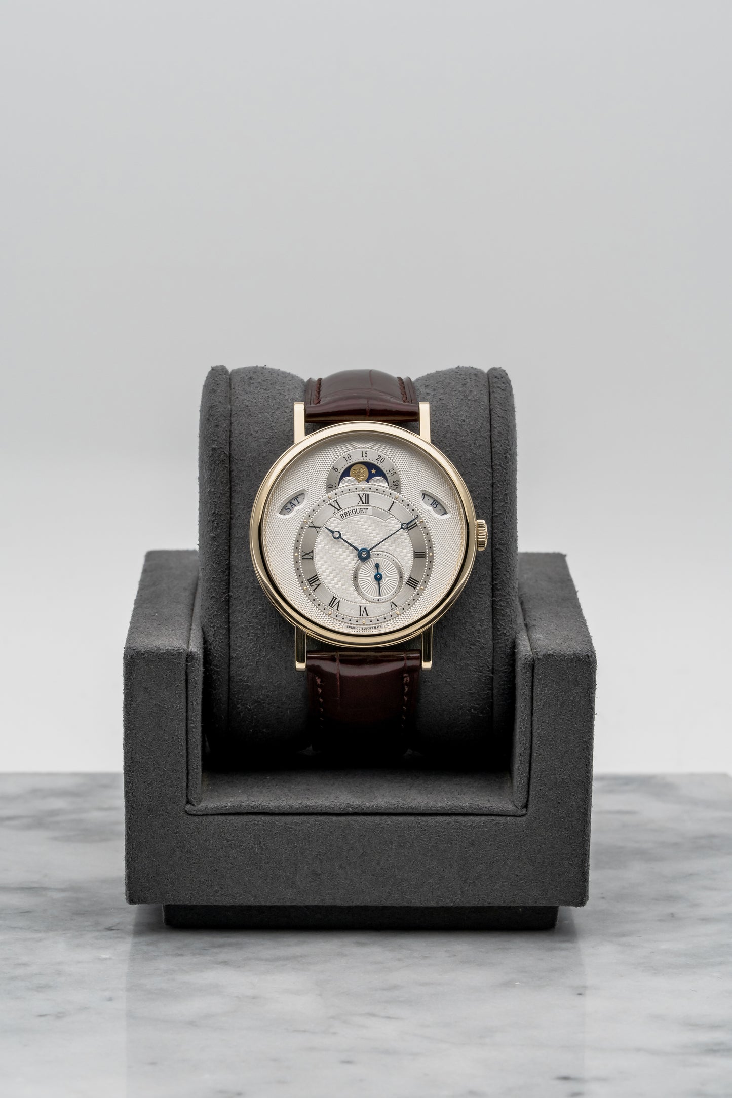 Breguet Classique Calendrier 7337BA/12/9V6 Yellow Gold, Silver Guilloché Dial