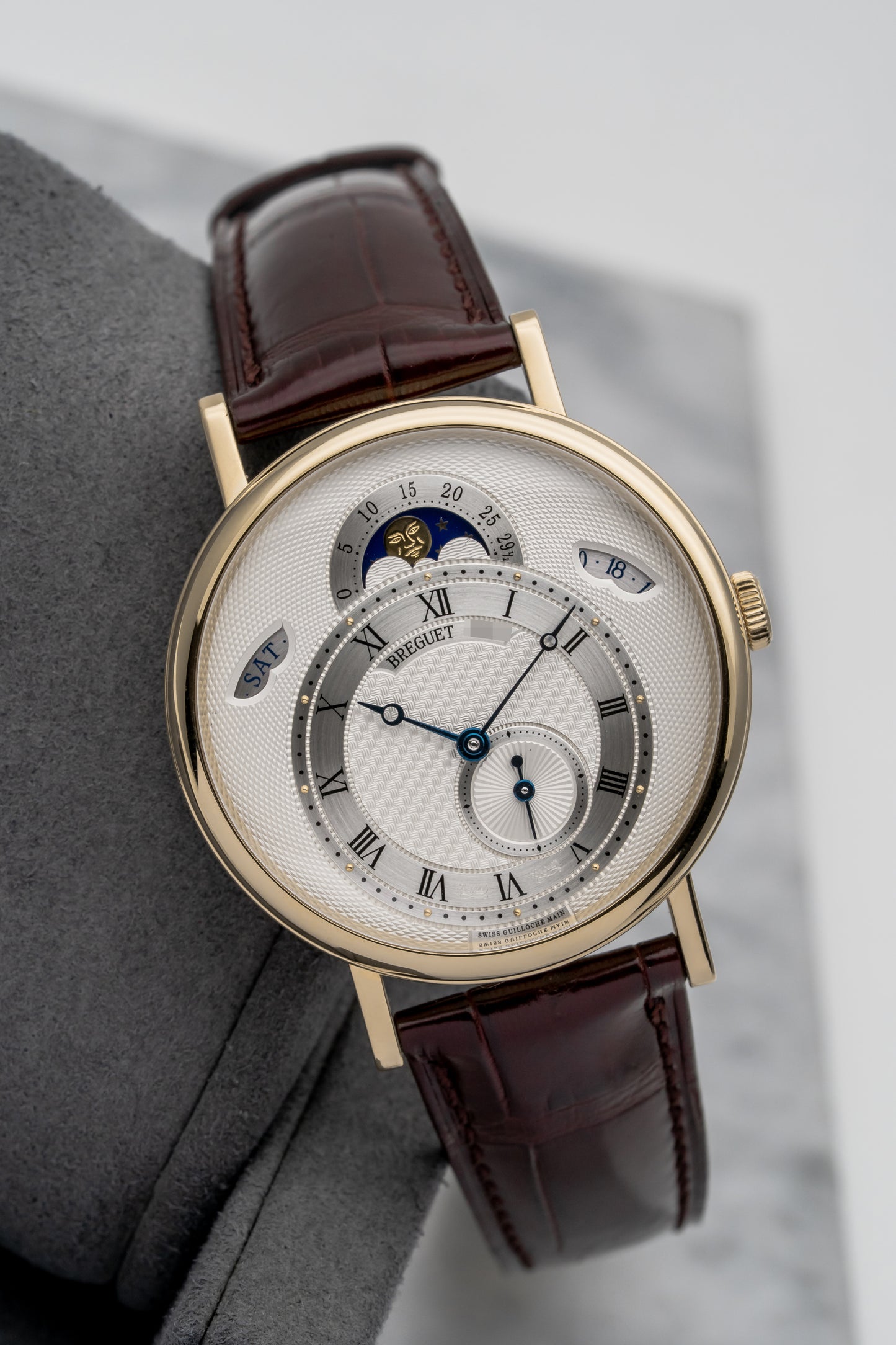 Breguet Classique Calendrier 7337BA/12/9V6 Yellow Gold, Silver Guilloché Dial