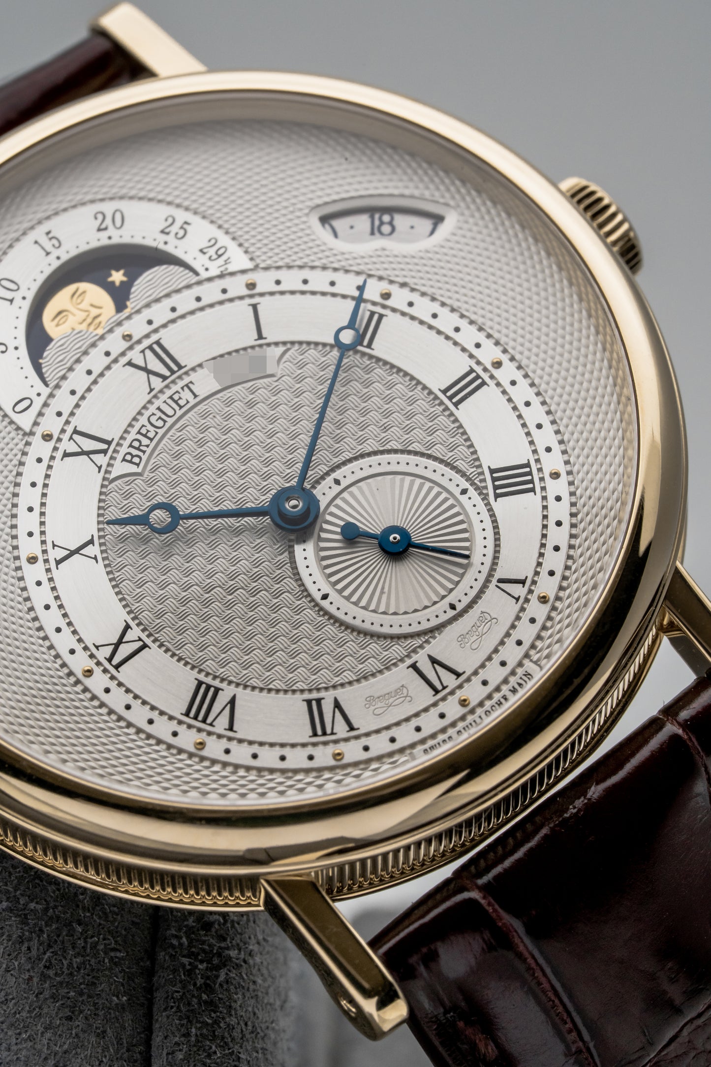 Breguet Classique Calendrier 7337BA/12/9V6 Yellow Gold, Silver Guilloché Dial