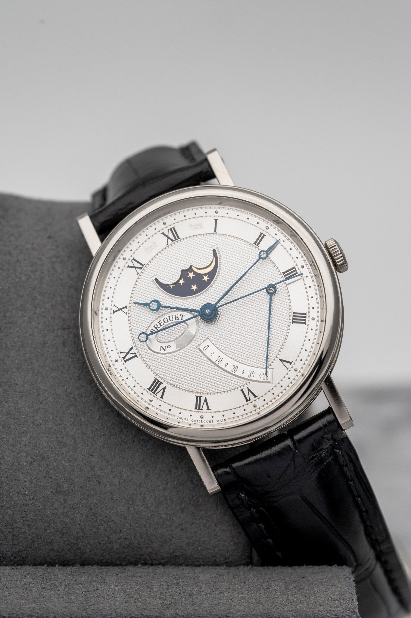 Breguet Classique 7787BB Moonphase, White Gold Guilloché Dial