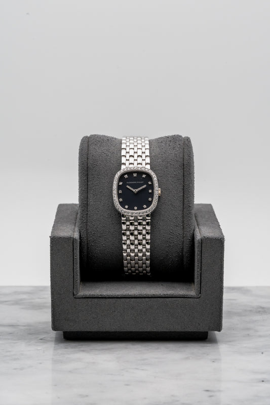 Audemars Piguet Ladies Cobra Black Dial Diamond Bezel White Gold Manual-Winding