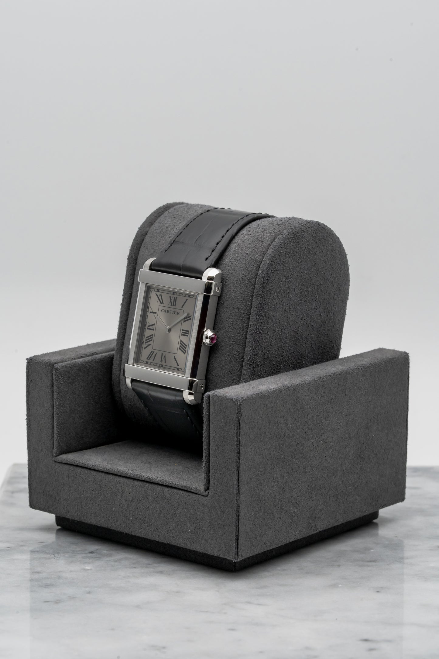 Cartier Privé Tank Chinoise WGTA0074 Platinum, Grey Sunburst Dial (Limited to 150 Pieces)