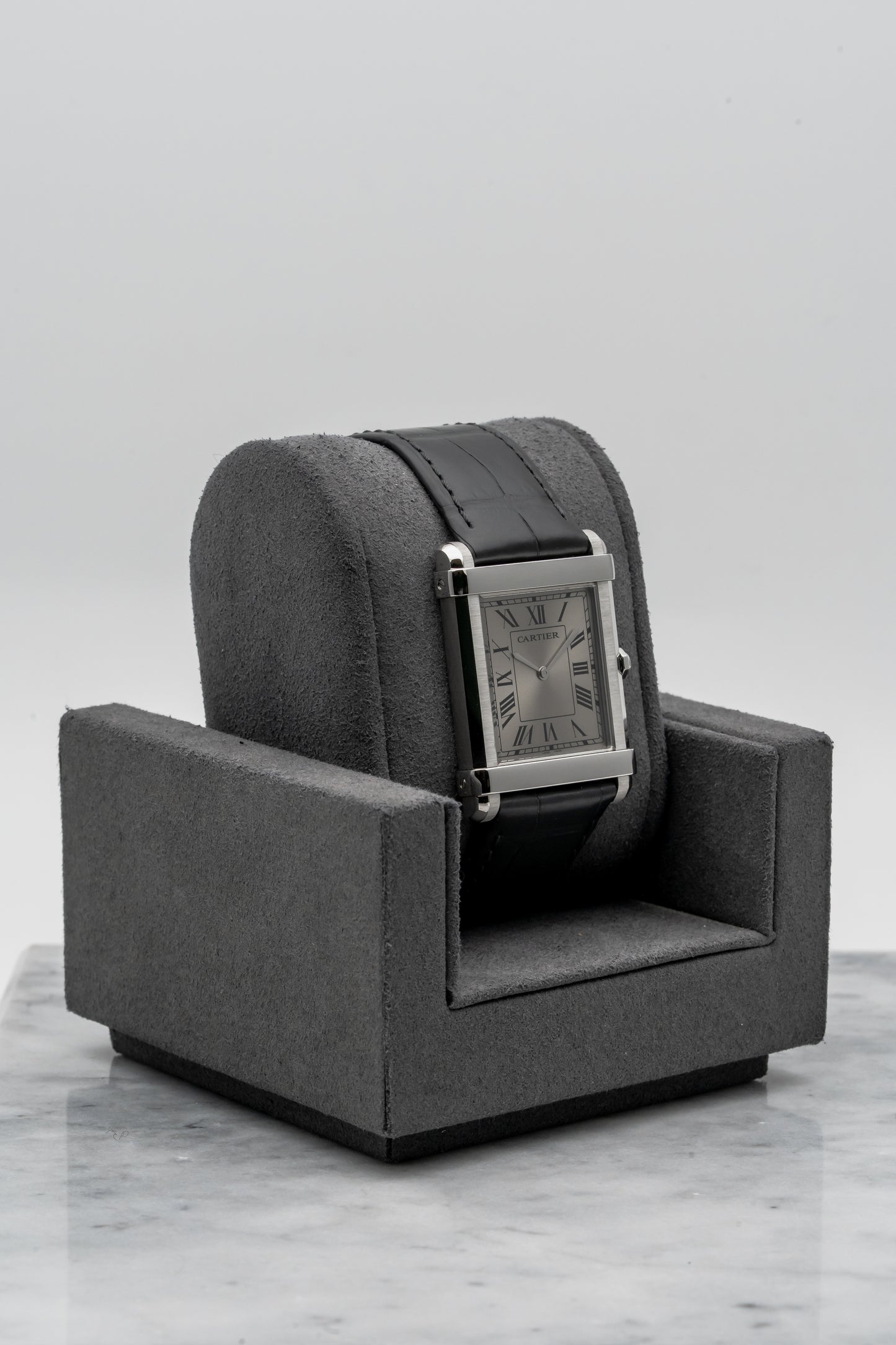 Cartier Privé Tank Chinoise WGTA0074 Platinum, Grey Sunburst Dial (Limited to 150 Pieces)