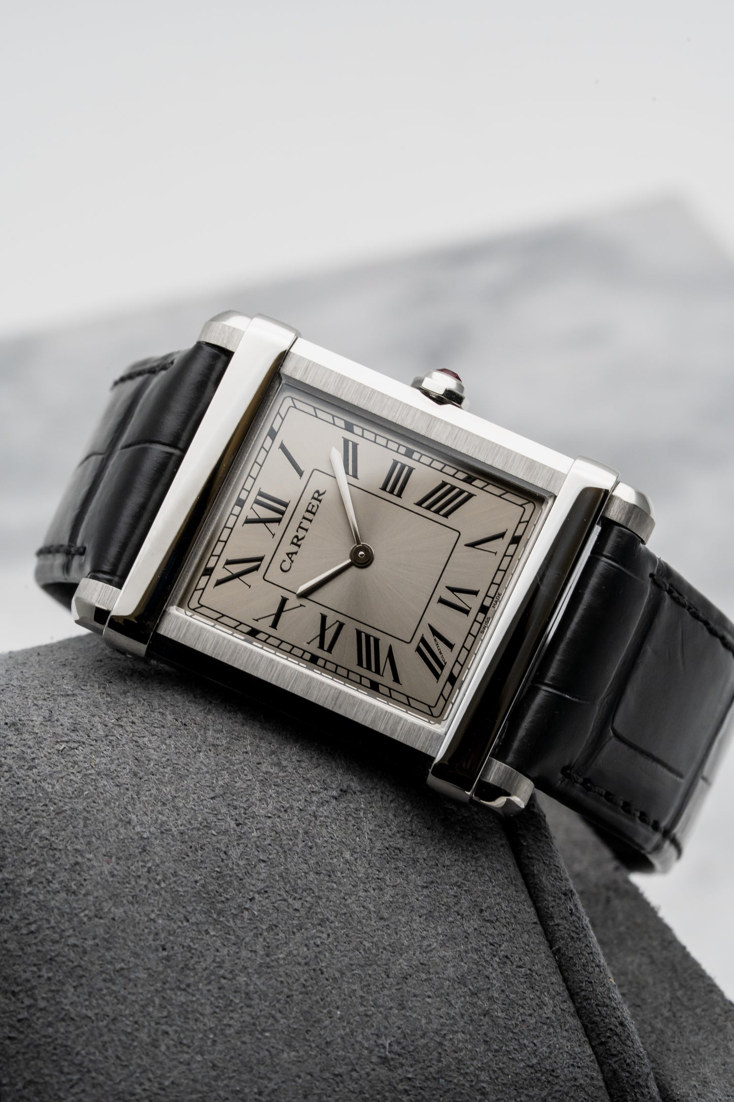Cartier Privé Tank Chinoise WGTA0074 Platinum, Grey Sunburst Dial (Limited to 150 Pieces)