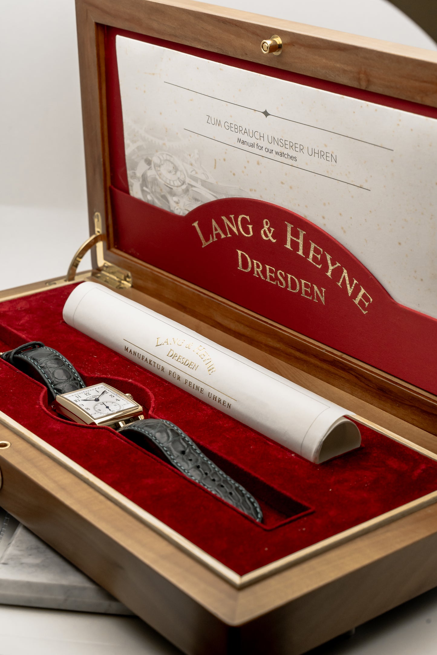 Lang & Heyne Georg Yellow Gold, White Enamel Dial