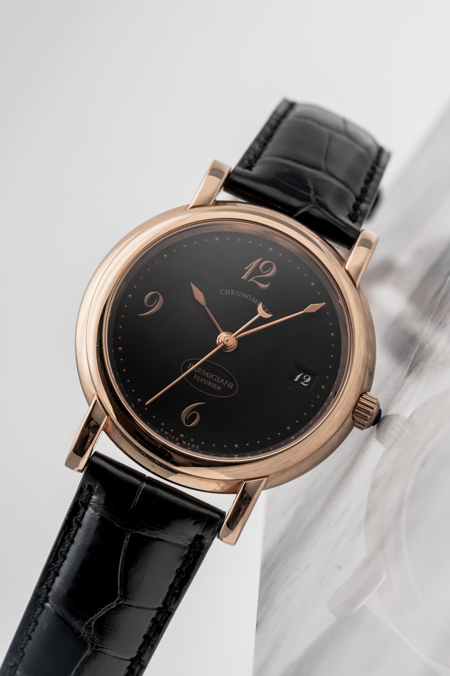 Parmigiani Fleurier Basica Chronometer Rose Gold C04442 Black Dial, Rose Gold