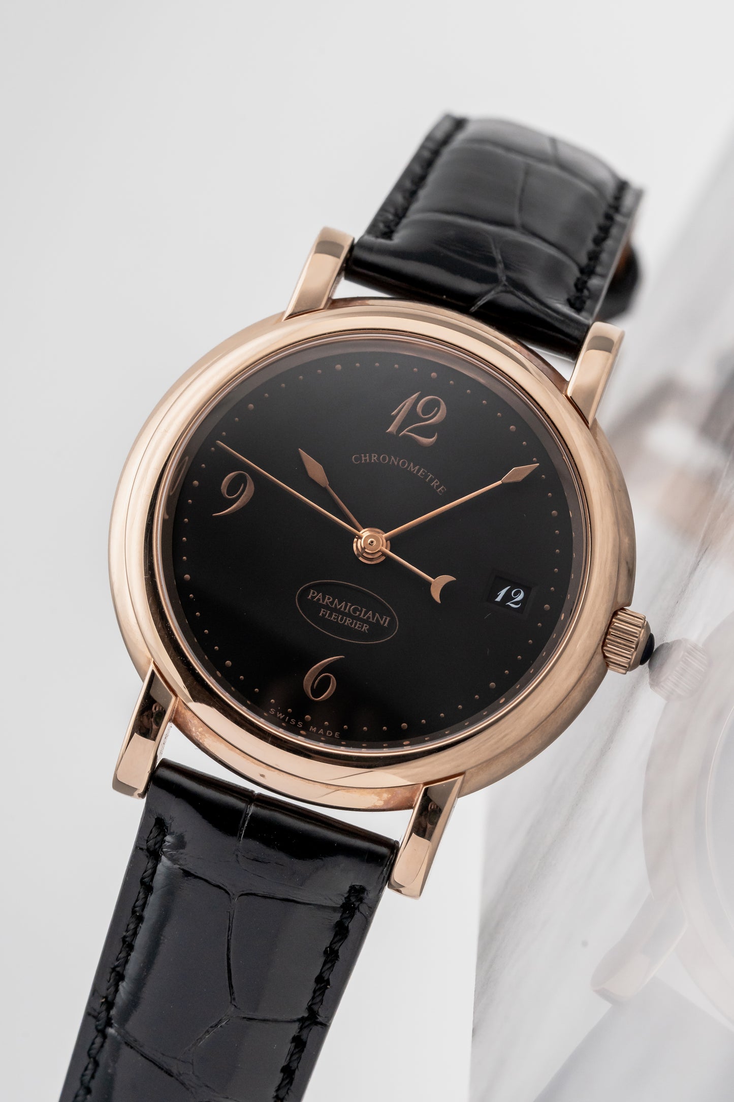 Parmigiani Fleurier Basica Chronometer Rose Gold C04442 Black Dial, Rose Gold
