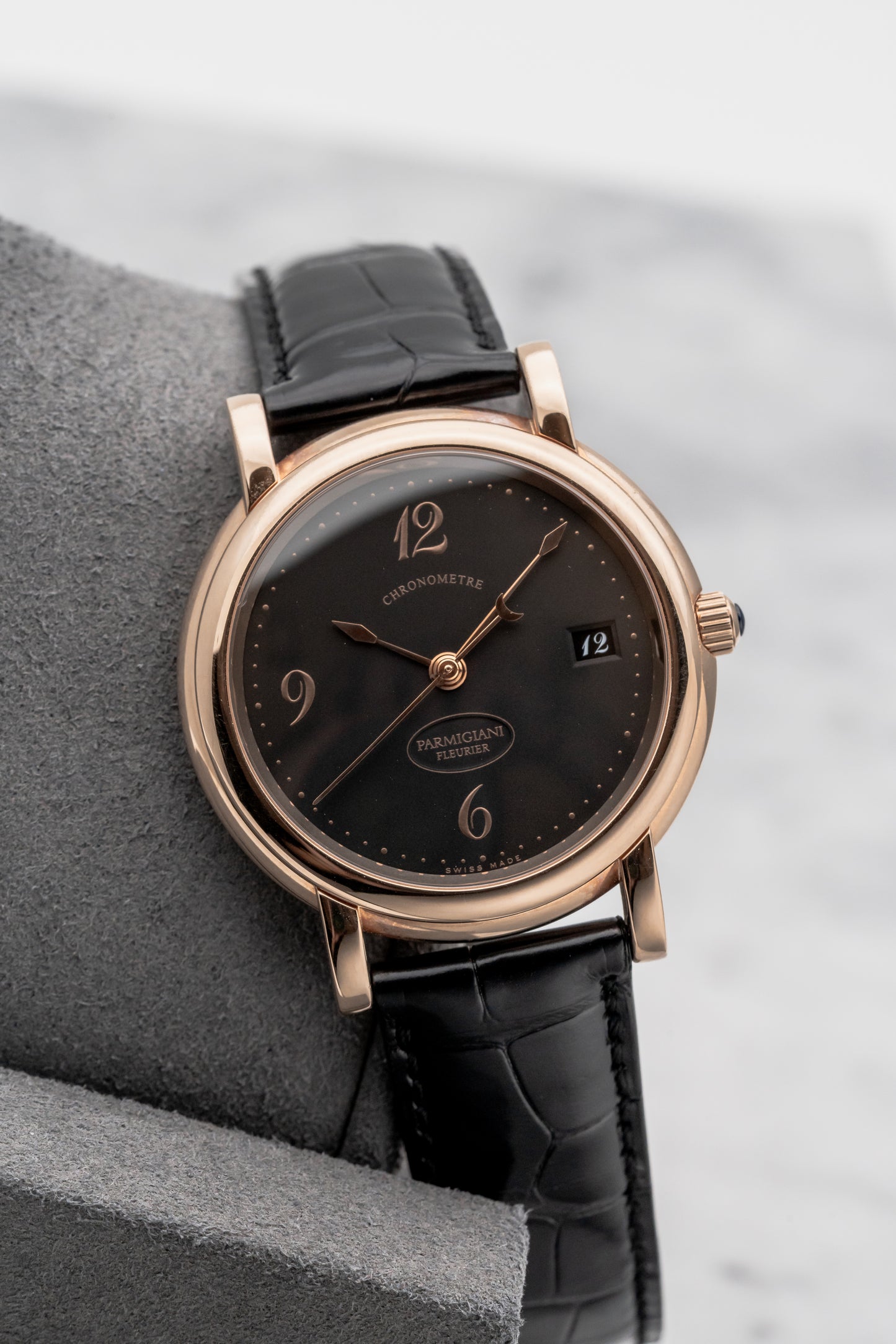 Parmigiani Fleurier Basica Chronometer Rose Gold C04442 Black Dial, Rose Gold
