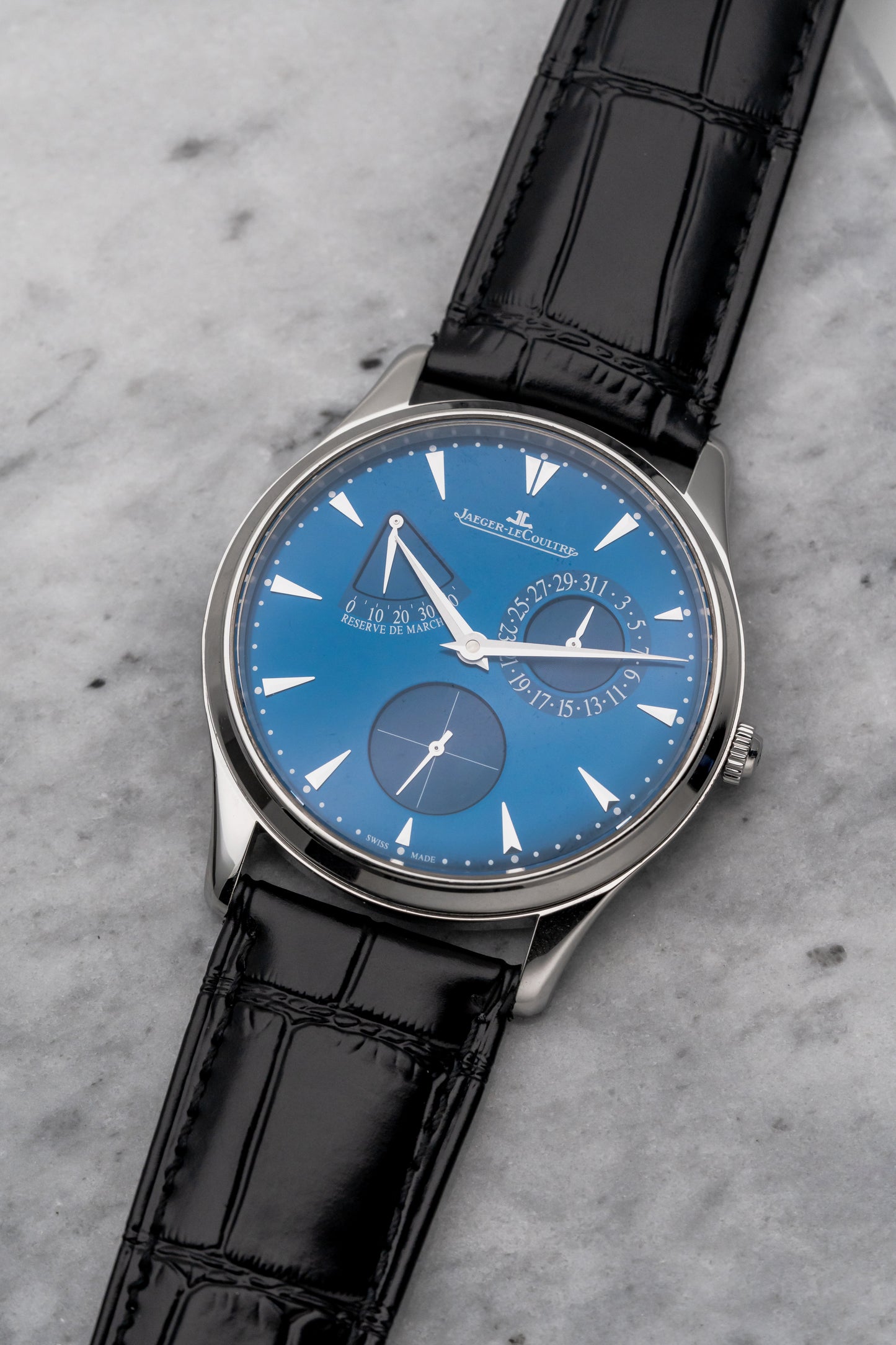 Jaeger-LeCoultre Master Ultra Thin Reserve de Marche Q1378480 Blue Dial