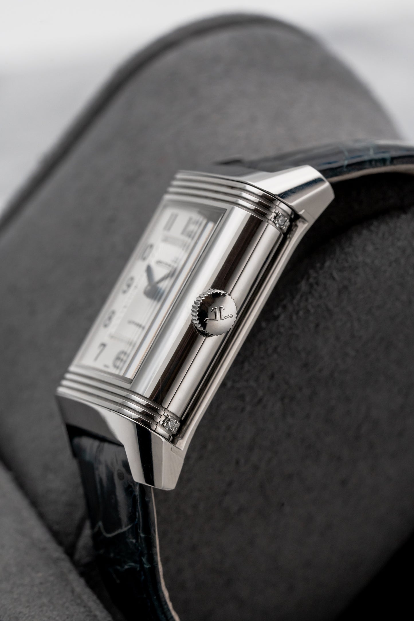 Jaeger-LeCoultre Reverso Classic Medium Duetto Q25784AB, Silver/Ivy Blue Dial, Stainless Steel
