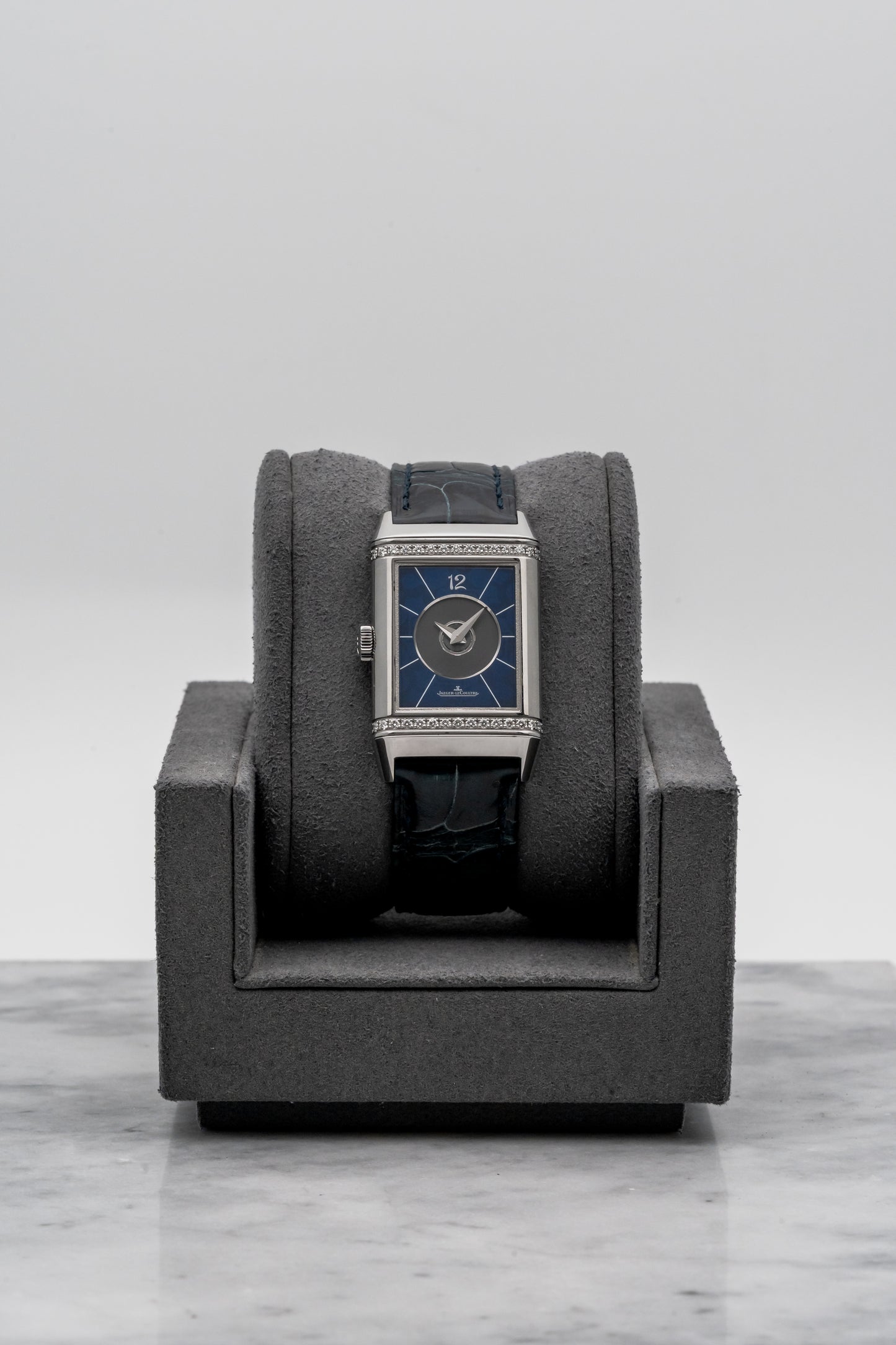 Jaeger-LeCoultre Reverso Classic Medium Duetto Q25784AB, Silver/Ivy Blue Dial, Stainless Steel