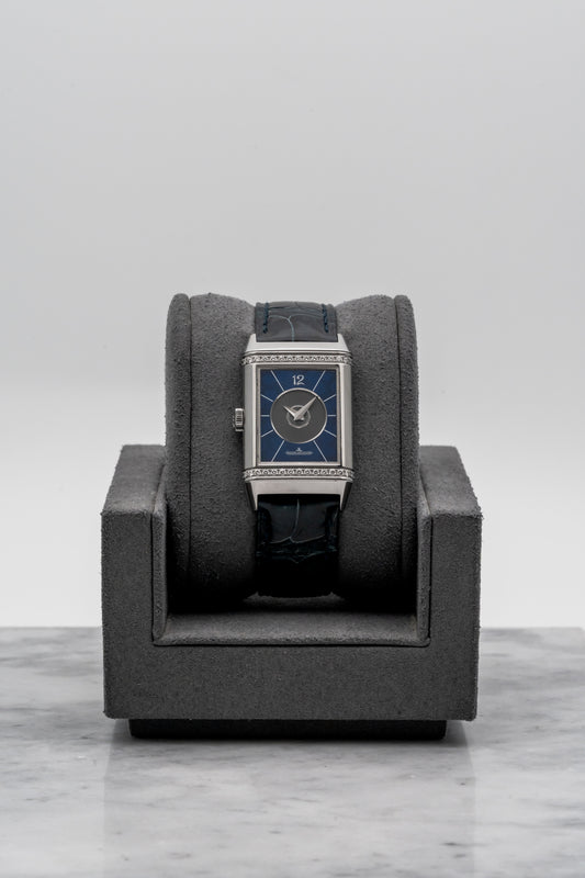 Jaeger-LeCoultre Reverso Classic Medium Duetto Q25784AB, Silver/Blue Dial, Stainless Steel