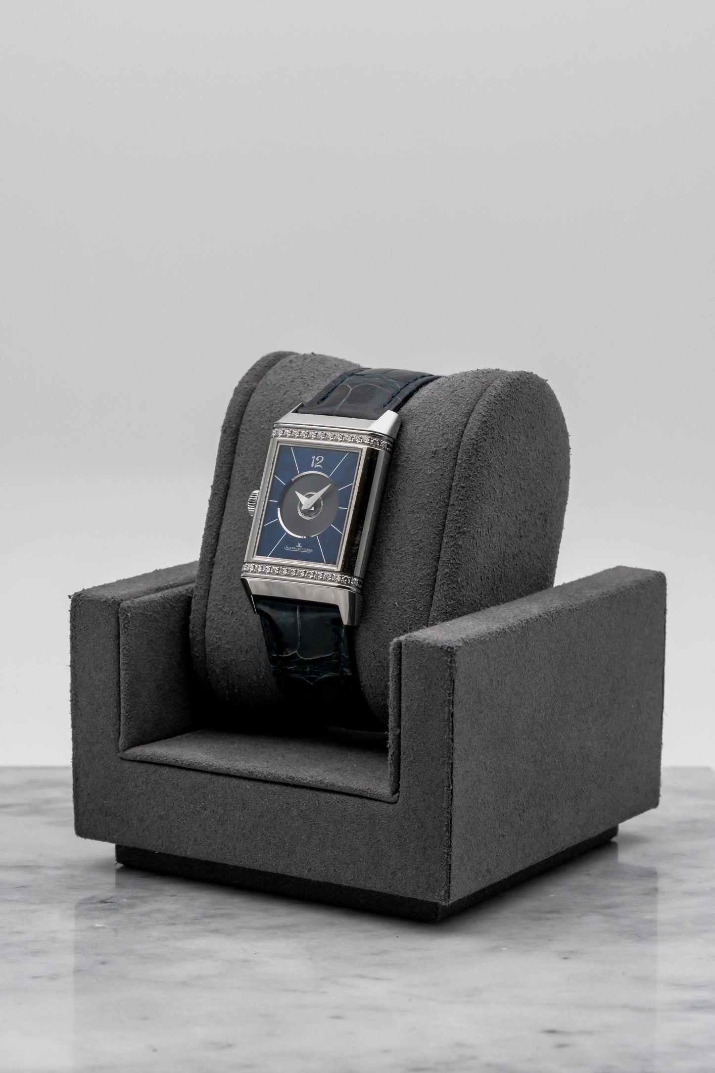 Jaeger-LeCoultre Reverso Classic Medium Duetto Q25784AB, Silver/Ivy Blue Dial, Stainless Steel