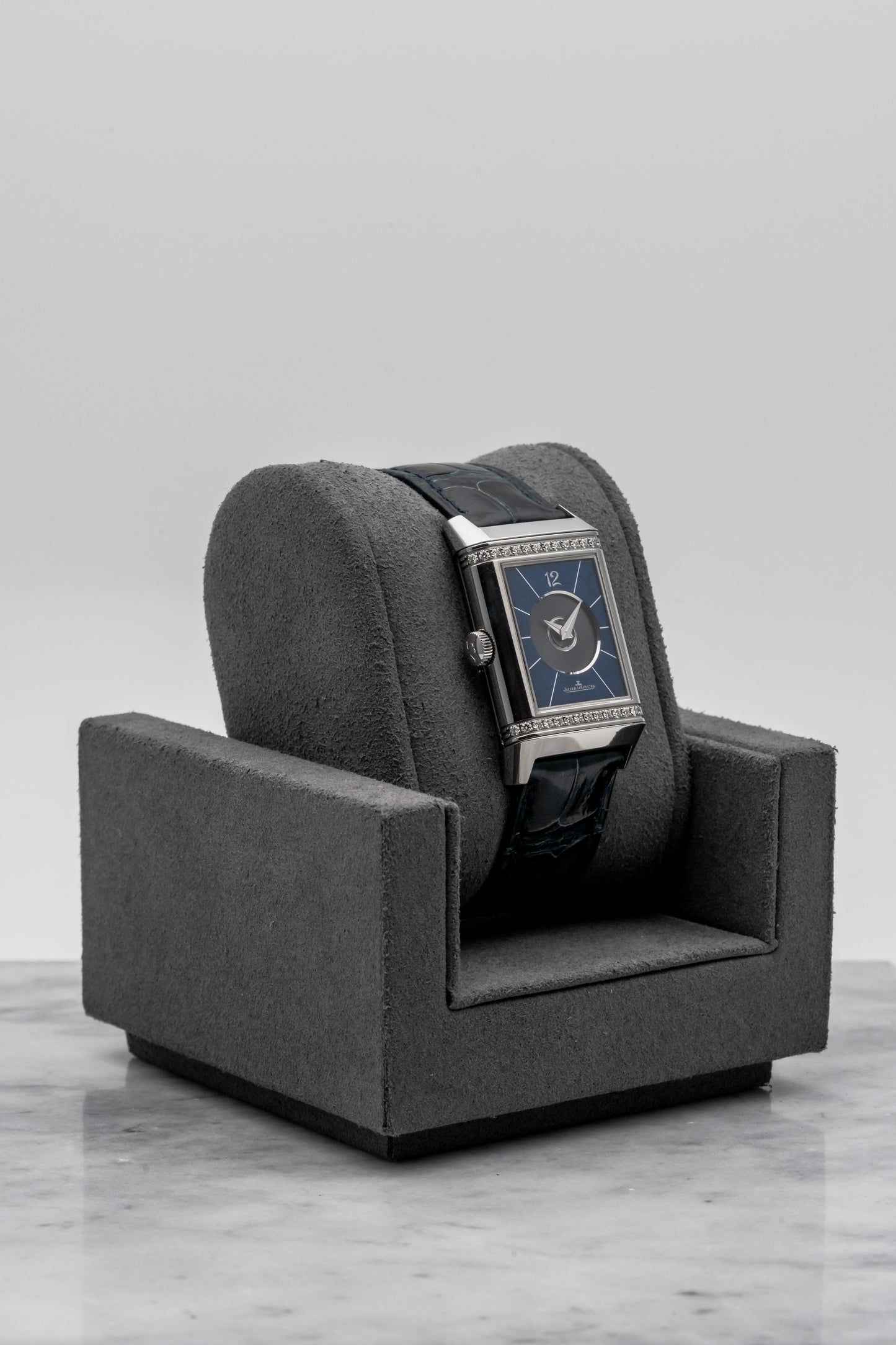 Jaeger-LeCoultre Reverso Classic Medium Duetto Q25784AB, Silver/Ivy Blue Dial, Stainless Steel