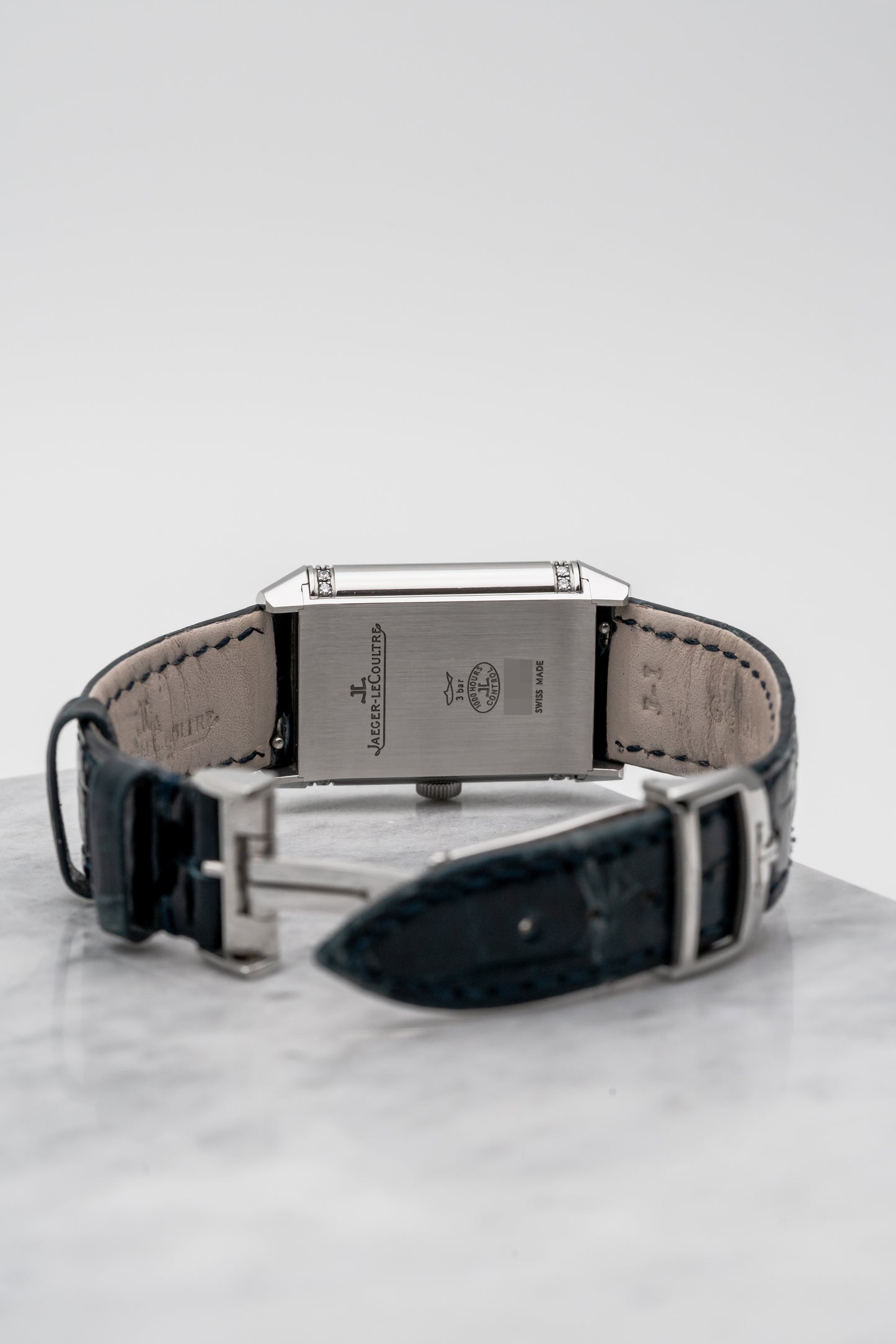 Jaeger-LeCoultre Reverso Classic Medium Duetto Q25784AB, Silver/Ivy Blue Dial, Stainless Steel