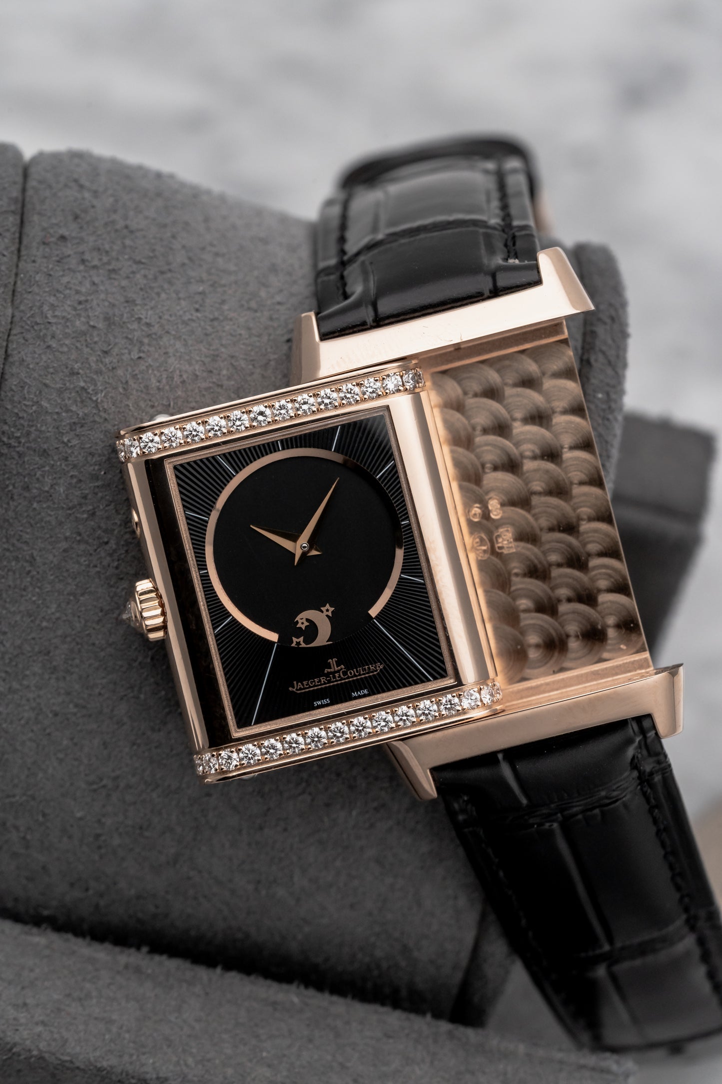 Jaeger-LeCoultre Reverso Women's Duetto Duo Q2692424 Rose Gold Silver/Black Dial