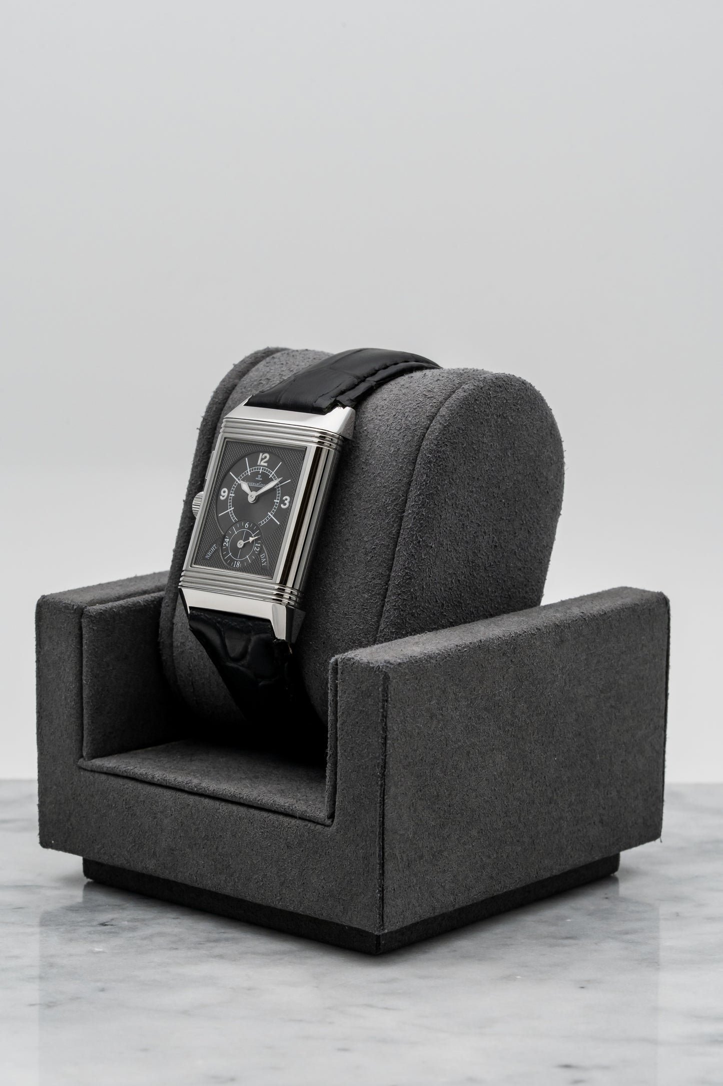 Jaeger-LeCoultre Reverso Duo Q2718410 Stainless Steel, Silver & Black Dial