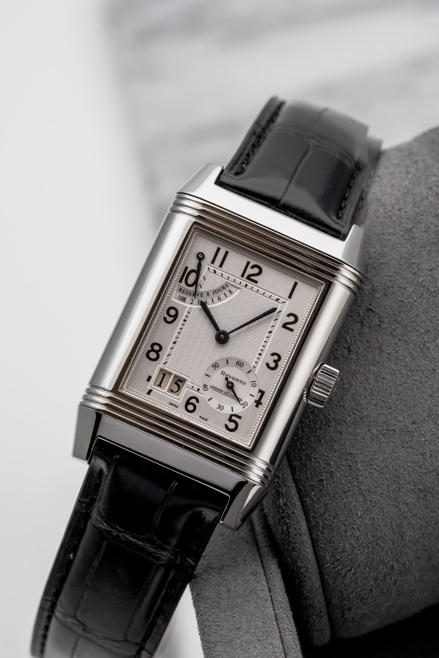 Jaeger-LeCoultre Reverso Grande Date 8 Days Q3008420 Silver Dial, Stainless Steel