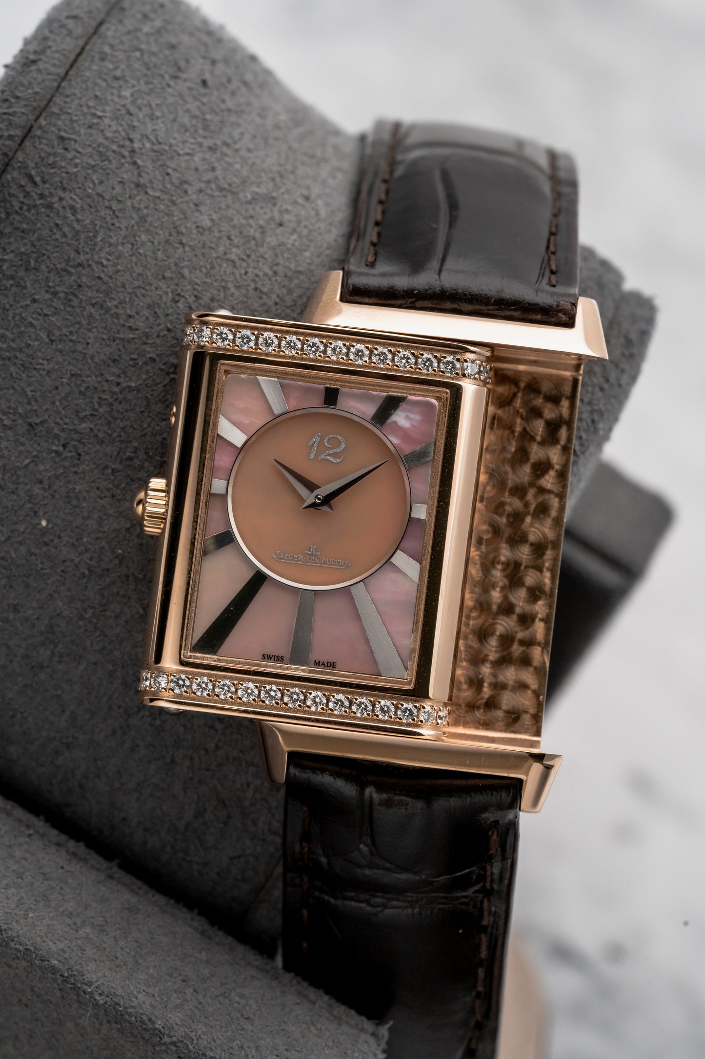 Jaeger-LeCoultre Reverso Duetto Q3302421 Silver & Pink Mother-of-Pearl Dial