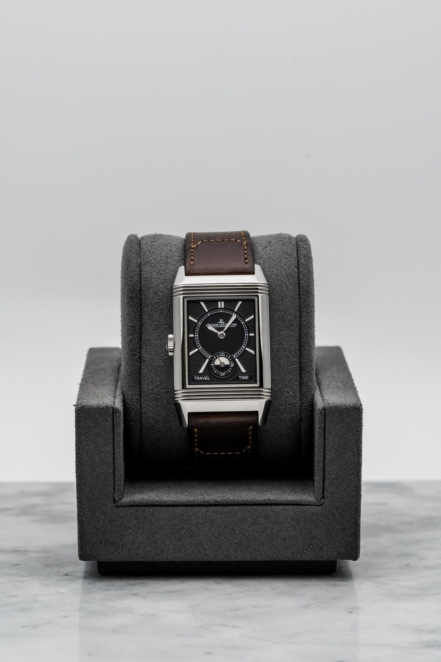 Jaeger-LeCoultre Reverso Tribute Duoface Large Date Q3848422 Stainless Steel, Silver & Black Dial
