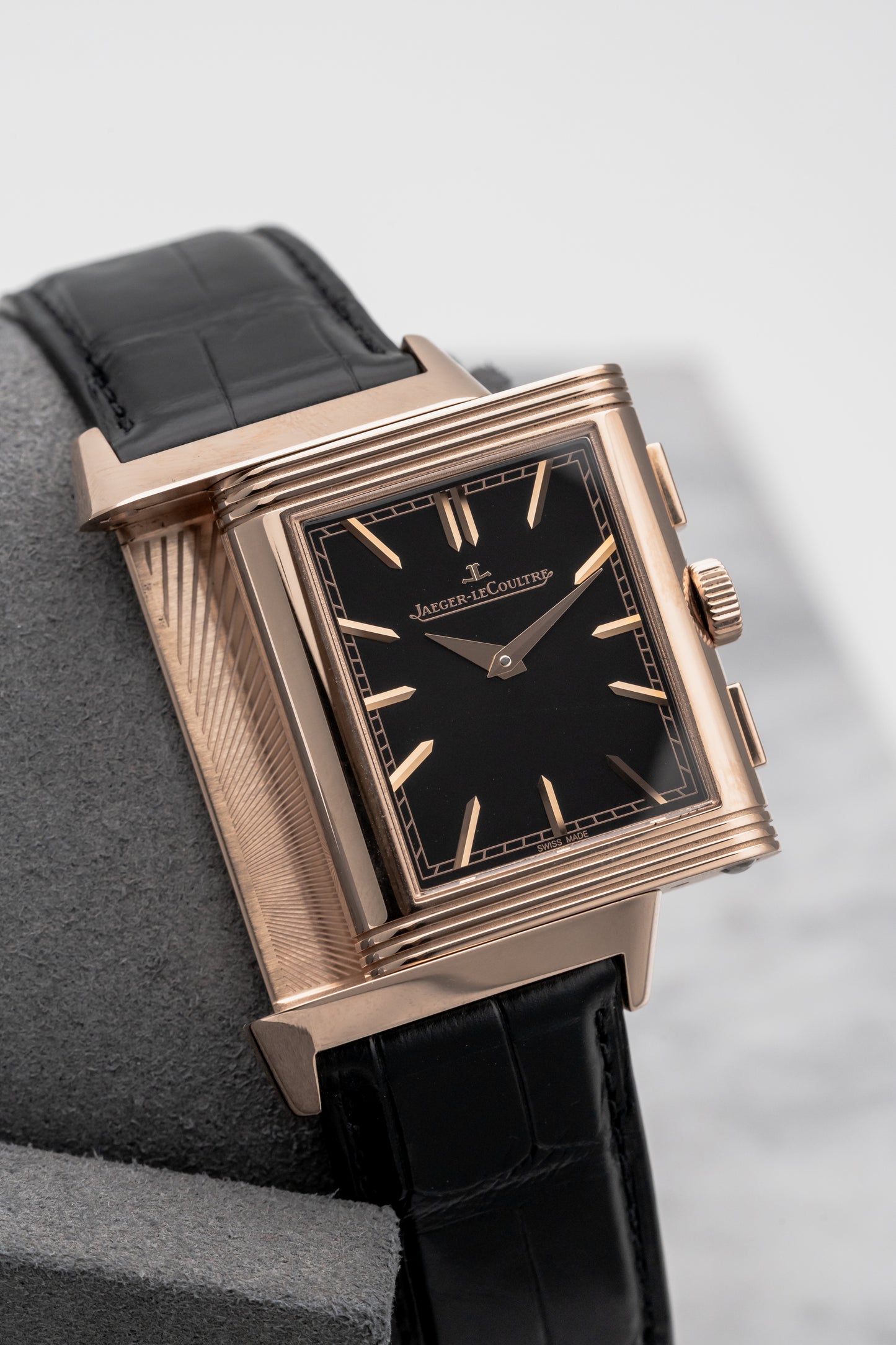 Jaeger-LeCoultre Reverso Tribute Chronograph Q389257J, Skeleton Dial, Rose Gold