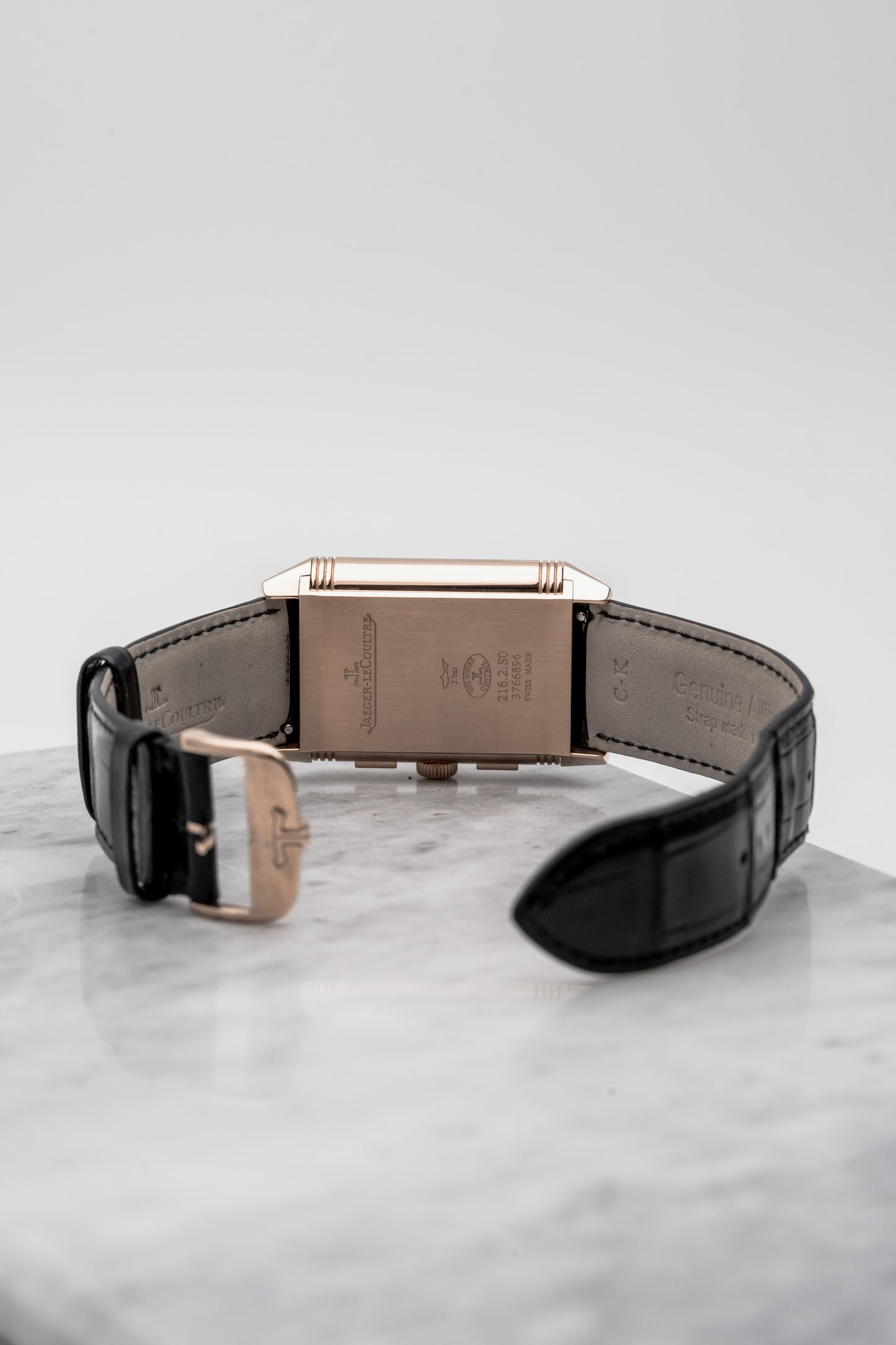 Jaeger-LeCoultre Reverso Tribute Chronograph Q389257J, Skeleton Dial, Rose Gold