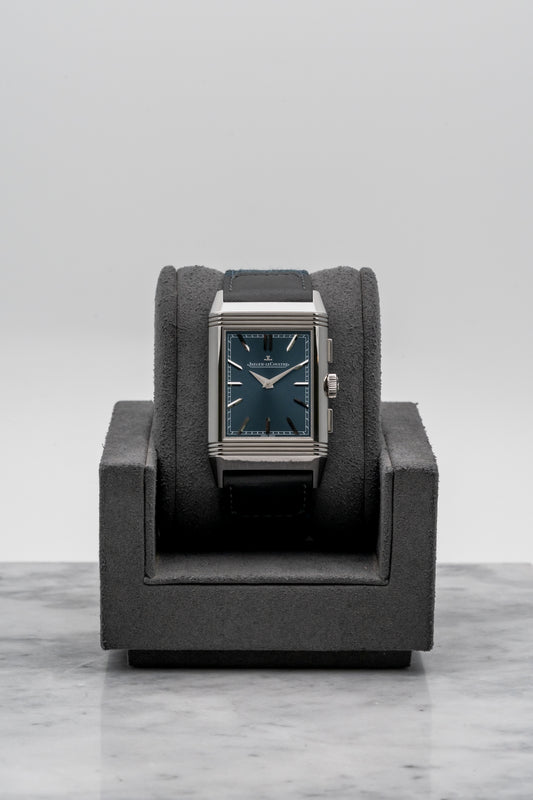 Jaeger-LeCoultre Reverso Tribute Chronograph Q389848J Blue Dial
