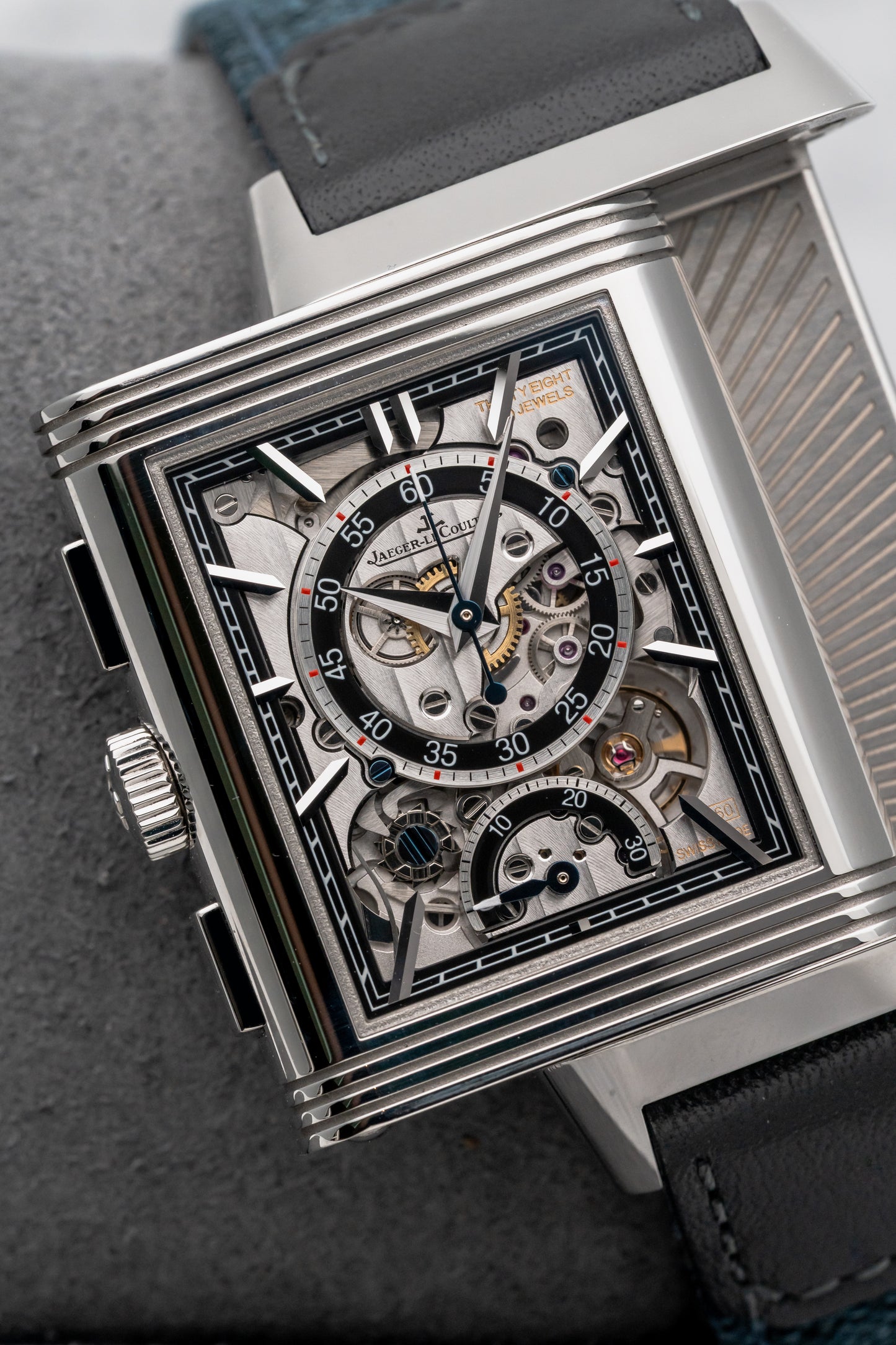 Jaeger-LeCoultre Reverso Tribute Chronograph Q389848J Blue Dial