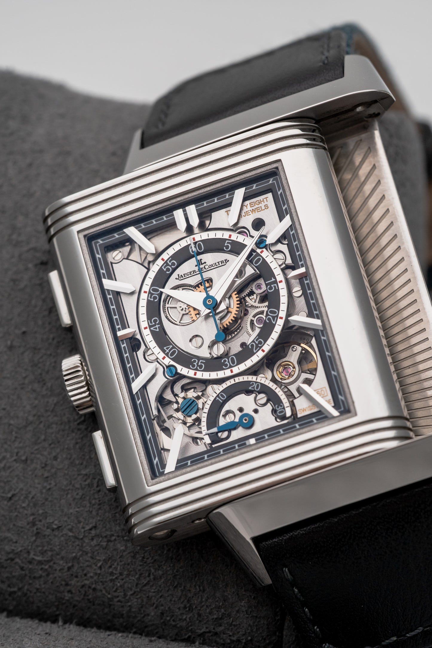 Jaeger-LeCoultre Reverso Tribute Chronograph Q389848J Blue Dial