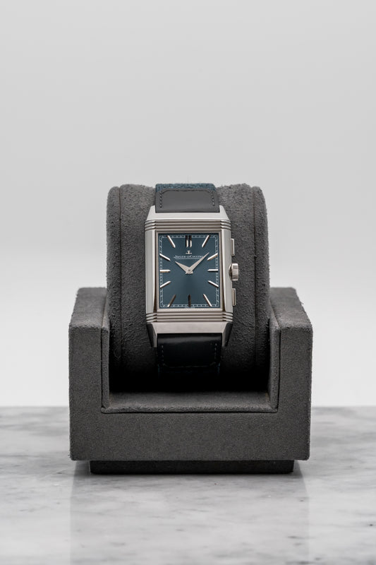 Jaeger-LeCoultre Reverso Tribute Chronograph Q389848J Blue Dial