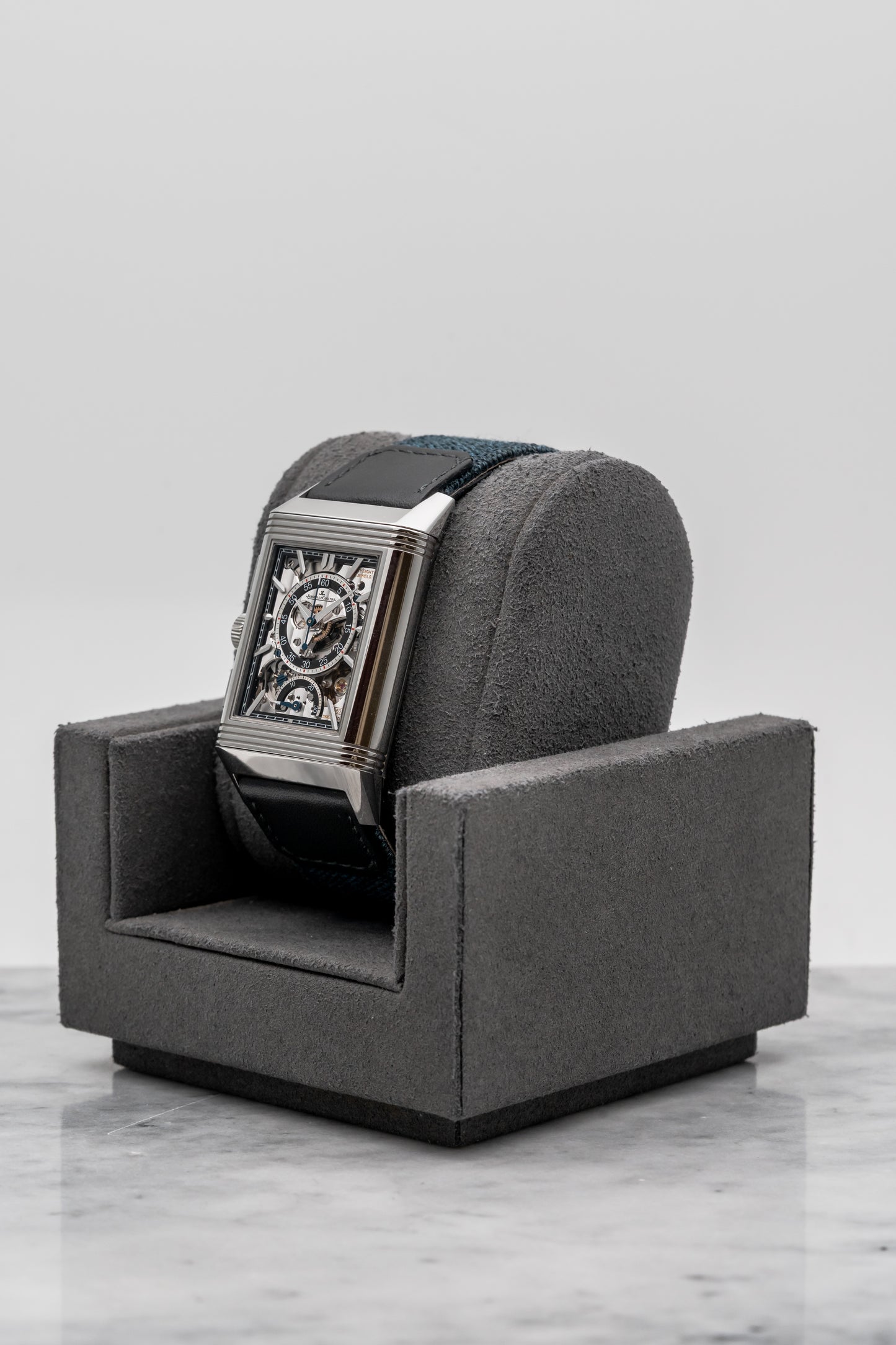 Jaeger-LeCoultre Reverso Tribute Chronograph Q389848J Blue Dial