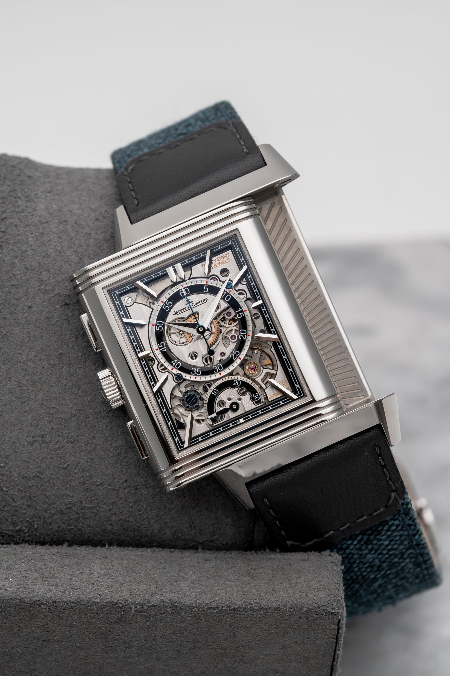 Jaeger-LeCoultre Reverso Tribute Chronograph Q389848J Blue Dial