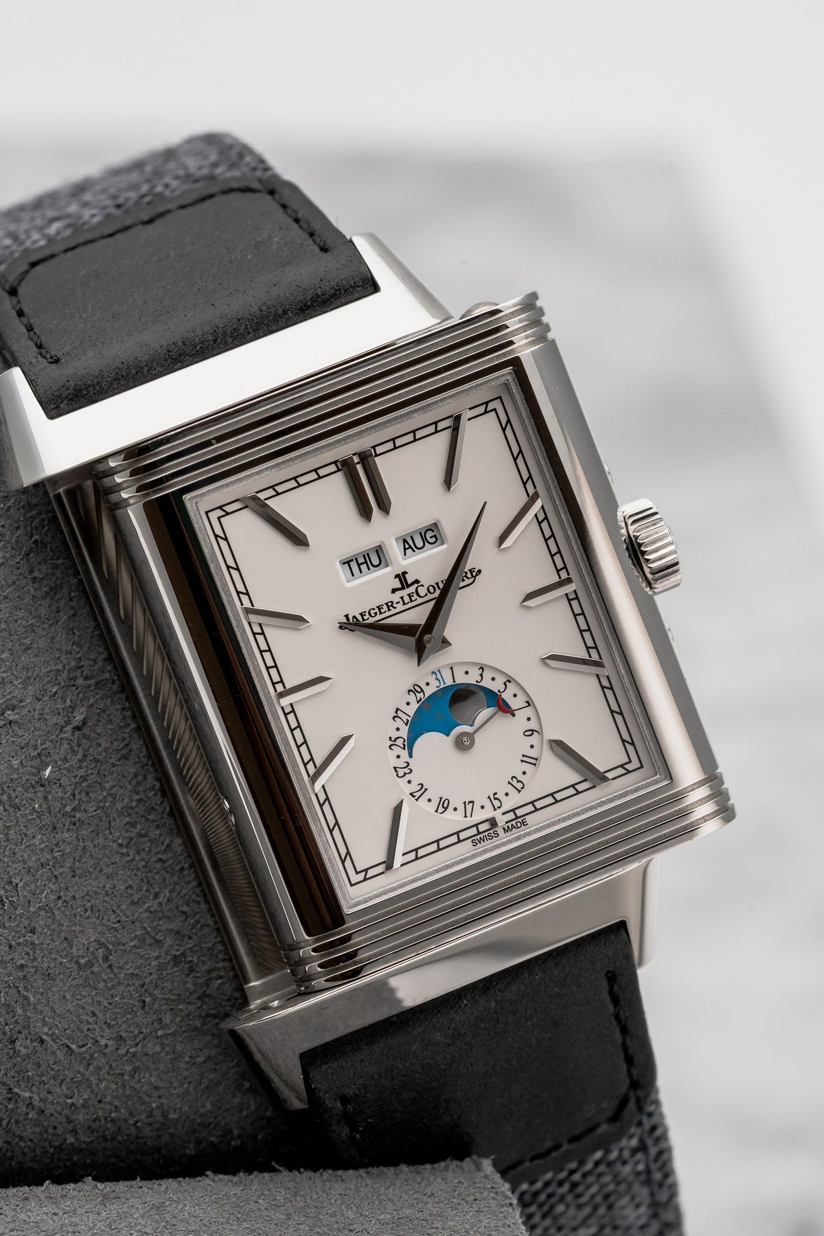 Jaeger-LeCoultre Reverso Tribute Duoface Calendar Q3918420 Silver/Blue Dial